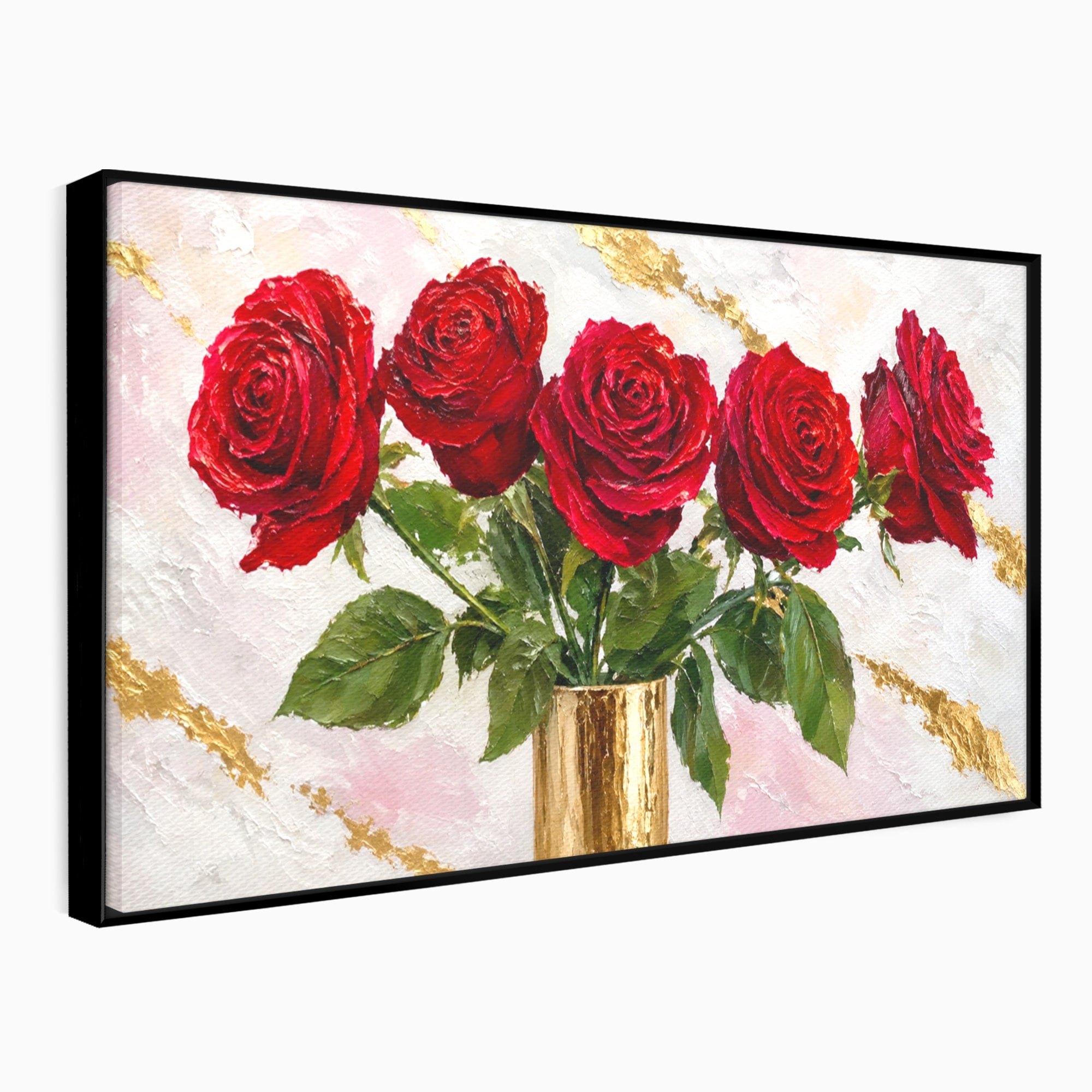 Tablou Canvas Premium LuxCanva® A1782, Trandafiri Rosii, Trandafiri, Flori, Romantic, Living, Dormitor, Culori Vibrante