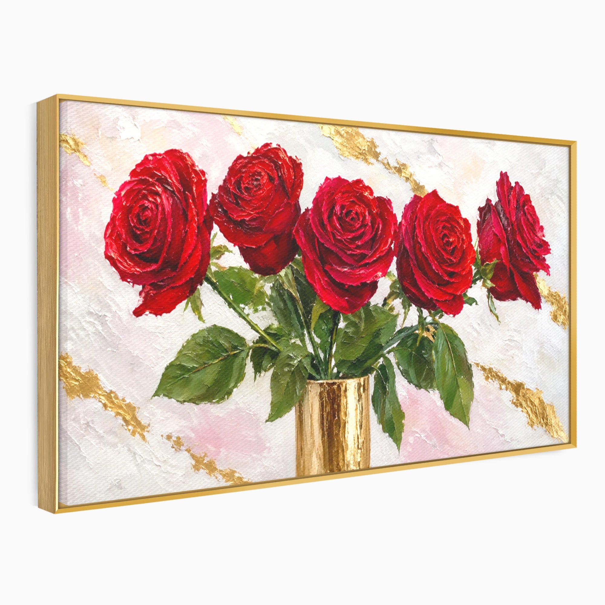 Tablou Canvas Premium LuxCanva® A1782, Trandafiri Rosii, Trandafiri, Flori, Romantic, Living, Dormitor, Culori Vibrante