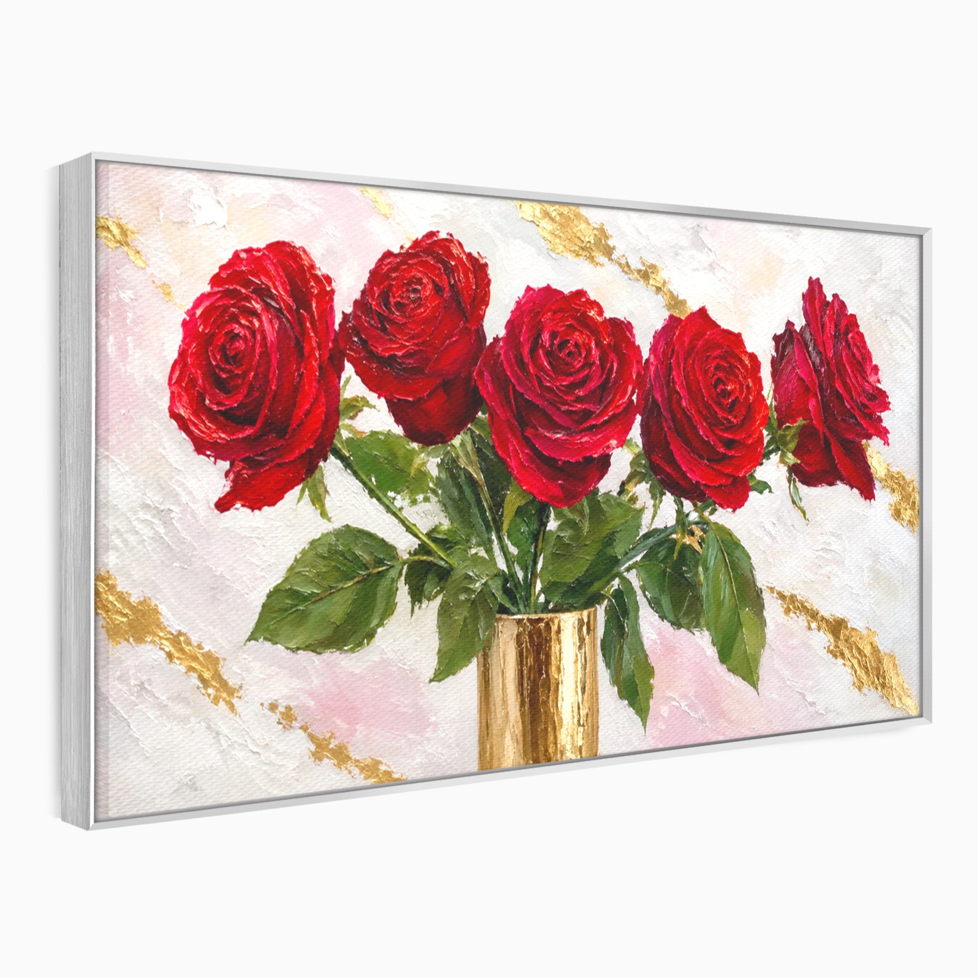 Tablou Canvas Premium LuxCanva® A1782, Trandafiri Rosii, Trandafiri, Flori, Romantic, Living, Dormitor, Culori Vibrante