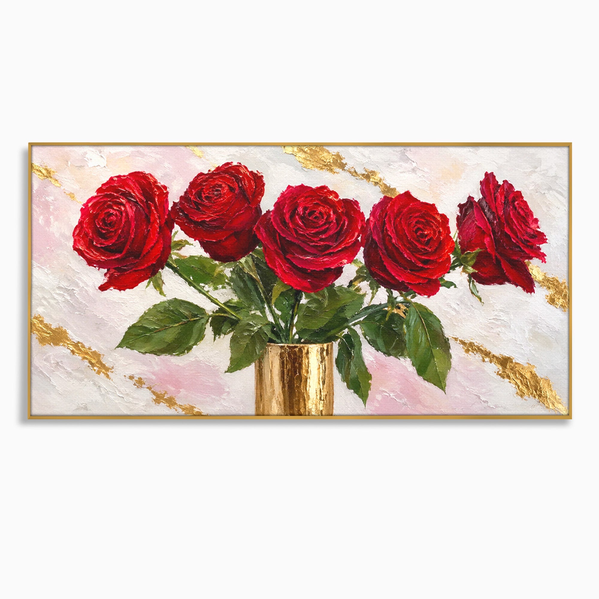 Tablou Canvas Premium LuxCanva® A1782, Trandafiri Rosii, Trandafiri, Flori, Romantic, Living, Dormitor, Culori Vibrante