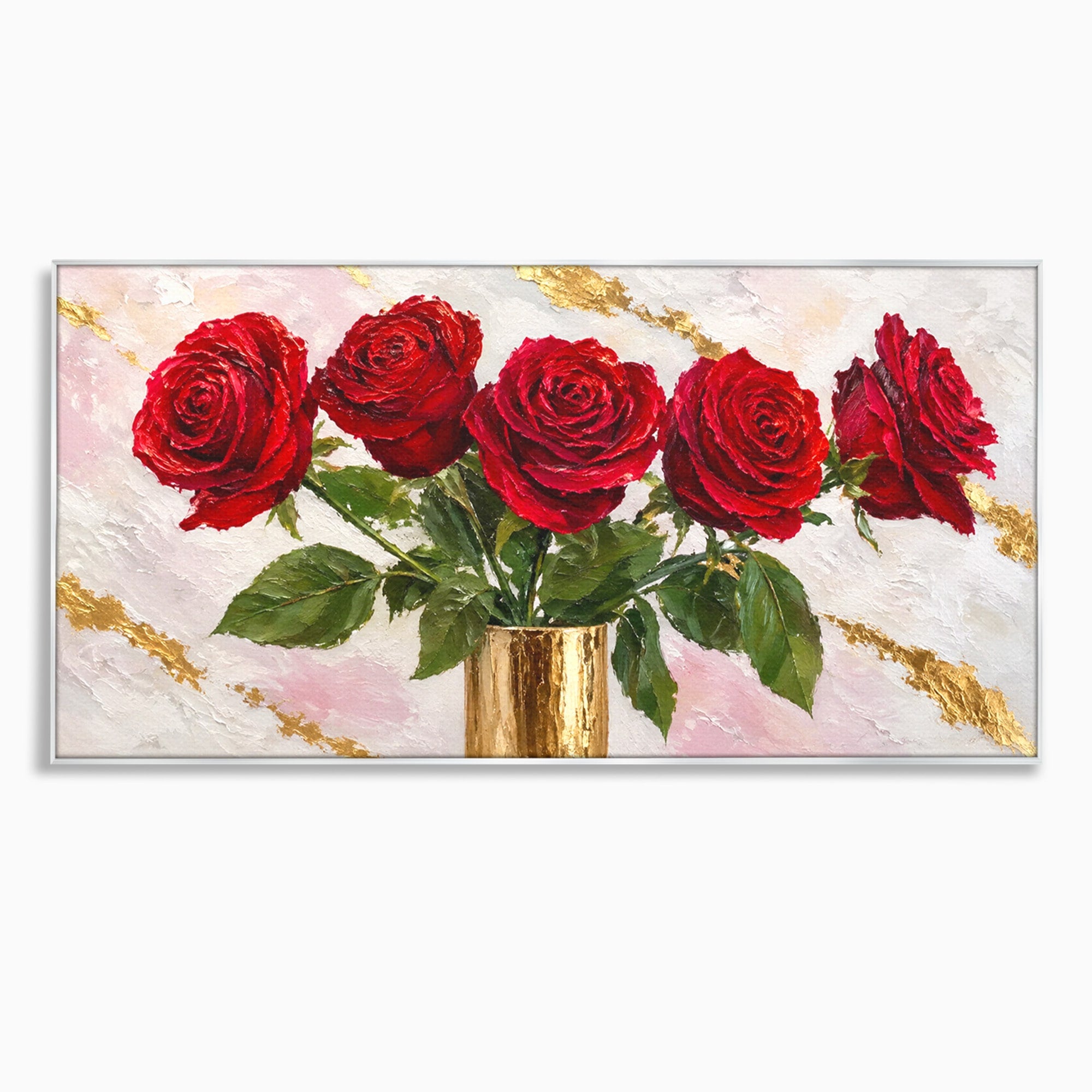 Tablou Canvas Premium LuxCanva® A1782, Trandafiri Rosii, Trandafiri, Flori, Romantic, Living, Dormitor, Culori Vibrante