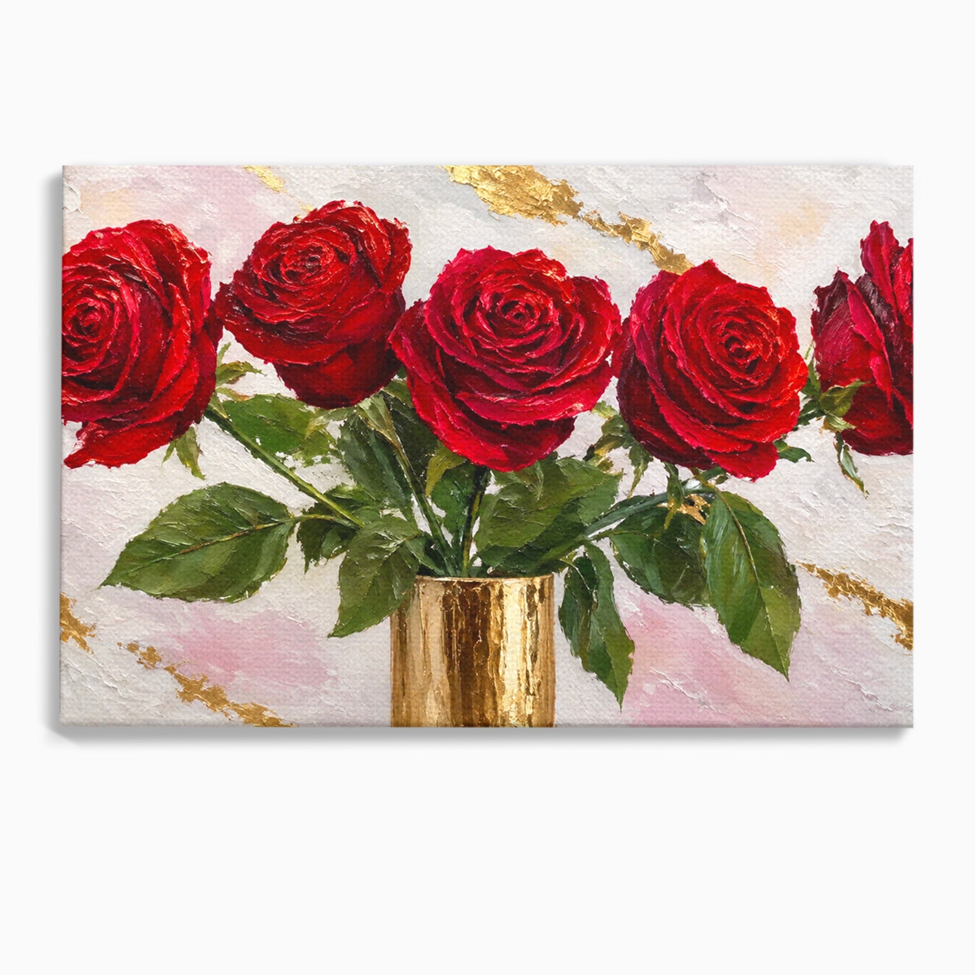 Tablou Canvas Premium LuxCanva® A1782, Trandafiri Rosii, Trandafiri, Flori, Romantic, Living, Dormitor, Culori Vibrante