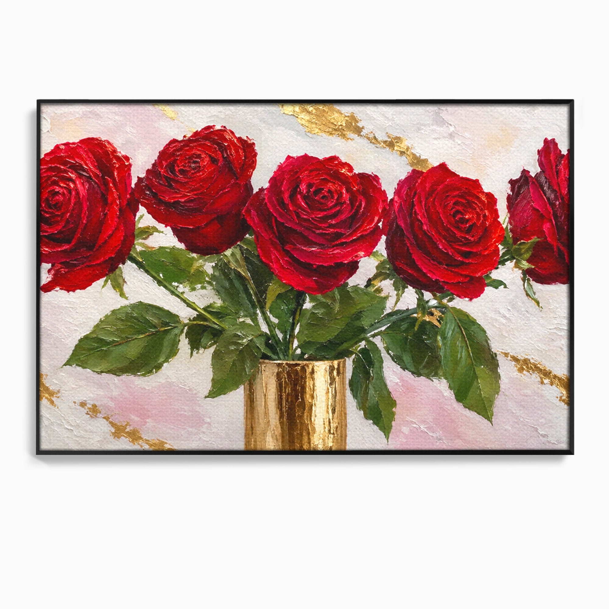 Tablou Canvas Premium LuxCanva® A1782, Trandafiri Rosii, Trandafiri, Flori, Romantic, Living, Dormitor, Culori Vibrante