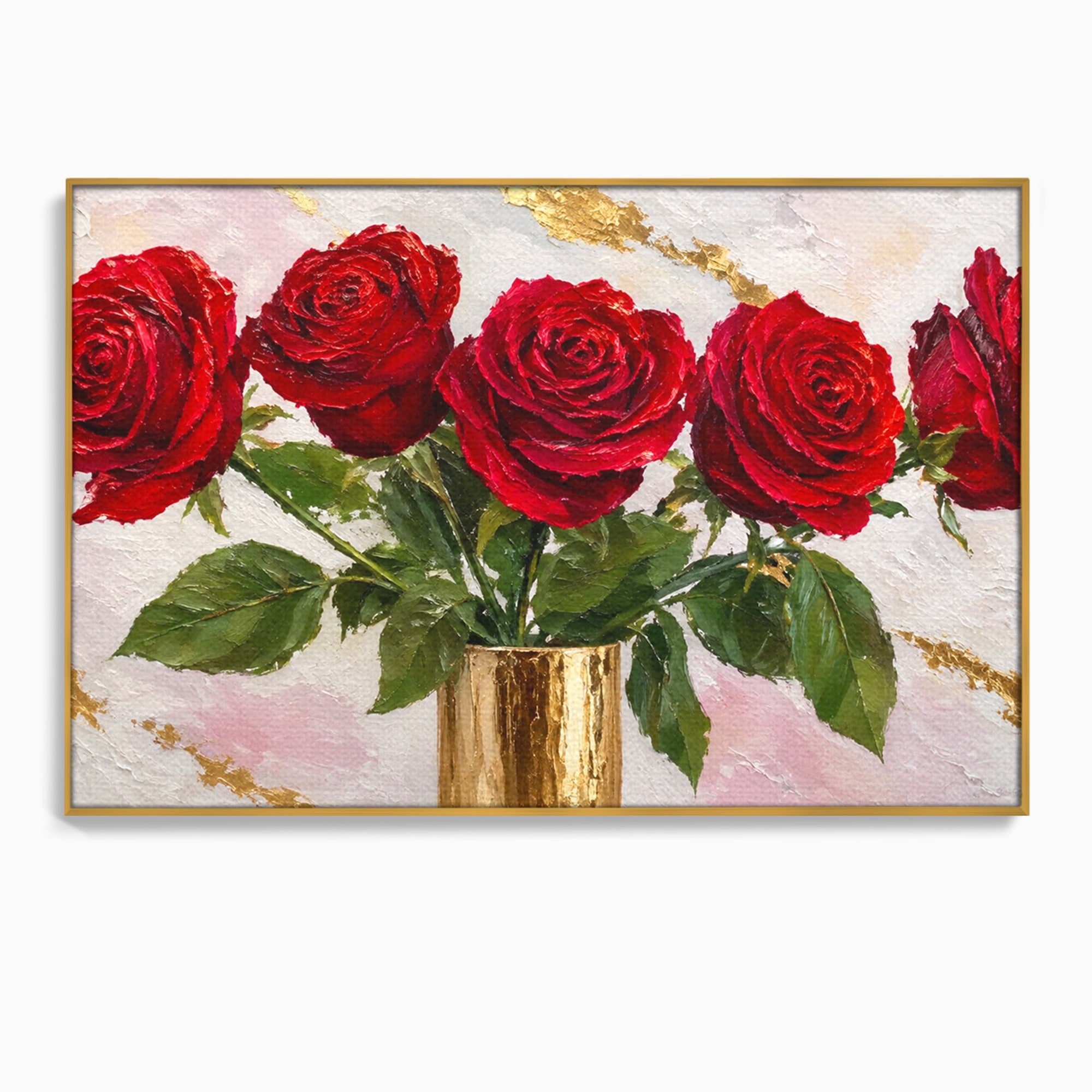 Tablou Canvas Premium LuxCanva® A1782, Trandafiri Rosii, Trandafiri, Flori, Romantic, Living, Dormitor, Culori Vibrante