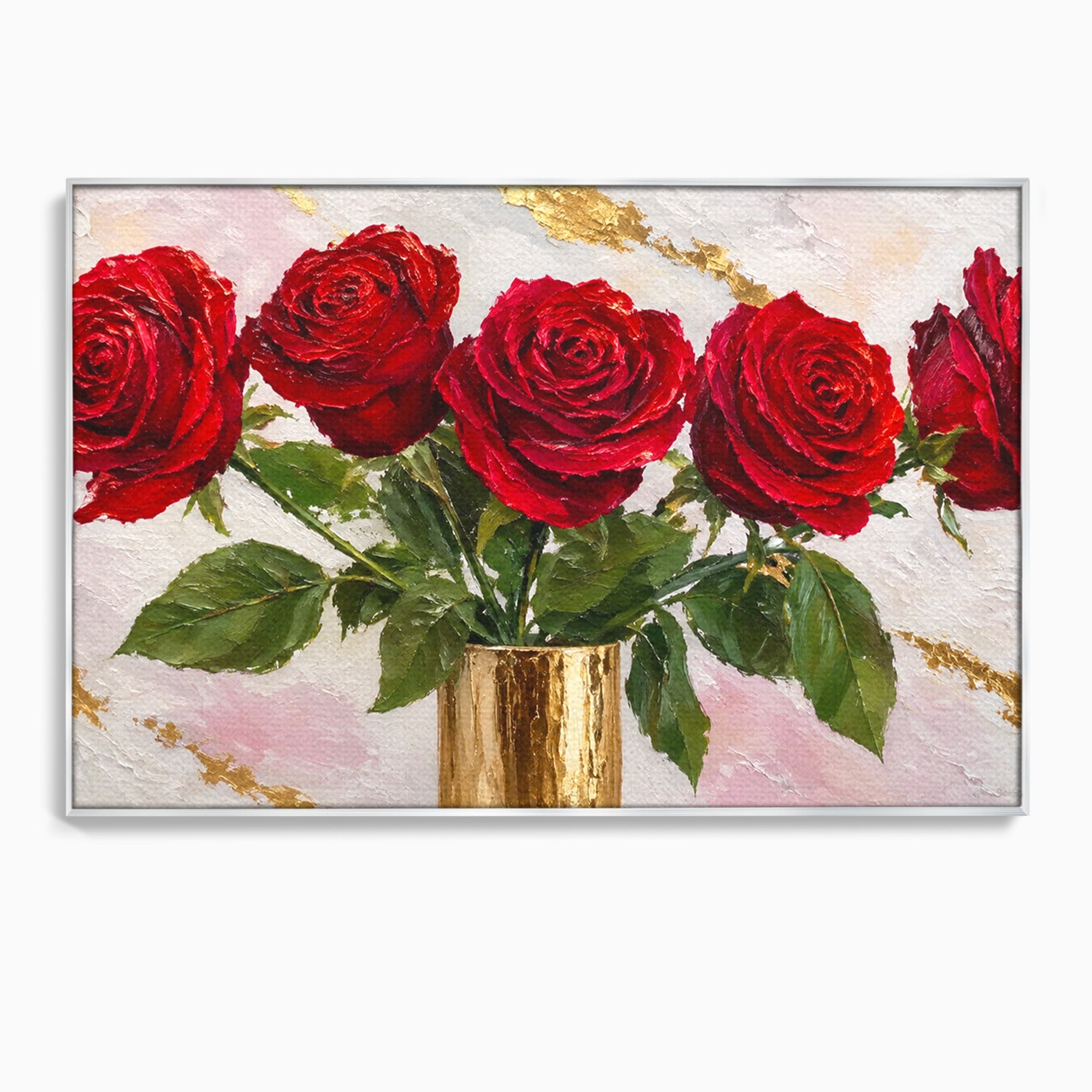 Tablou Canvas Premium LuxCanva® A1782, Trandafiri Rosii, Trandafiri, Flori, Romantic, Living, Dormitor, Culori Vibrante