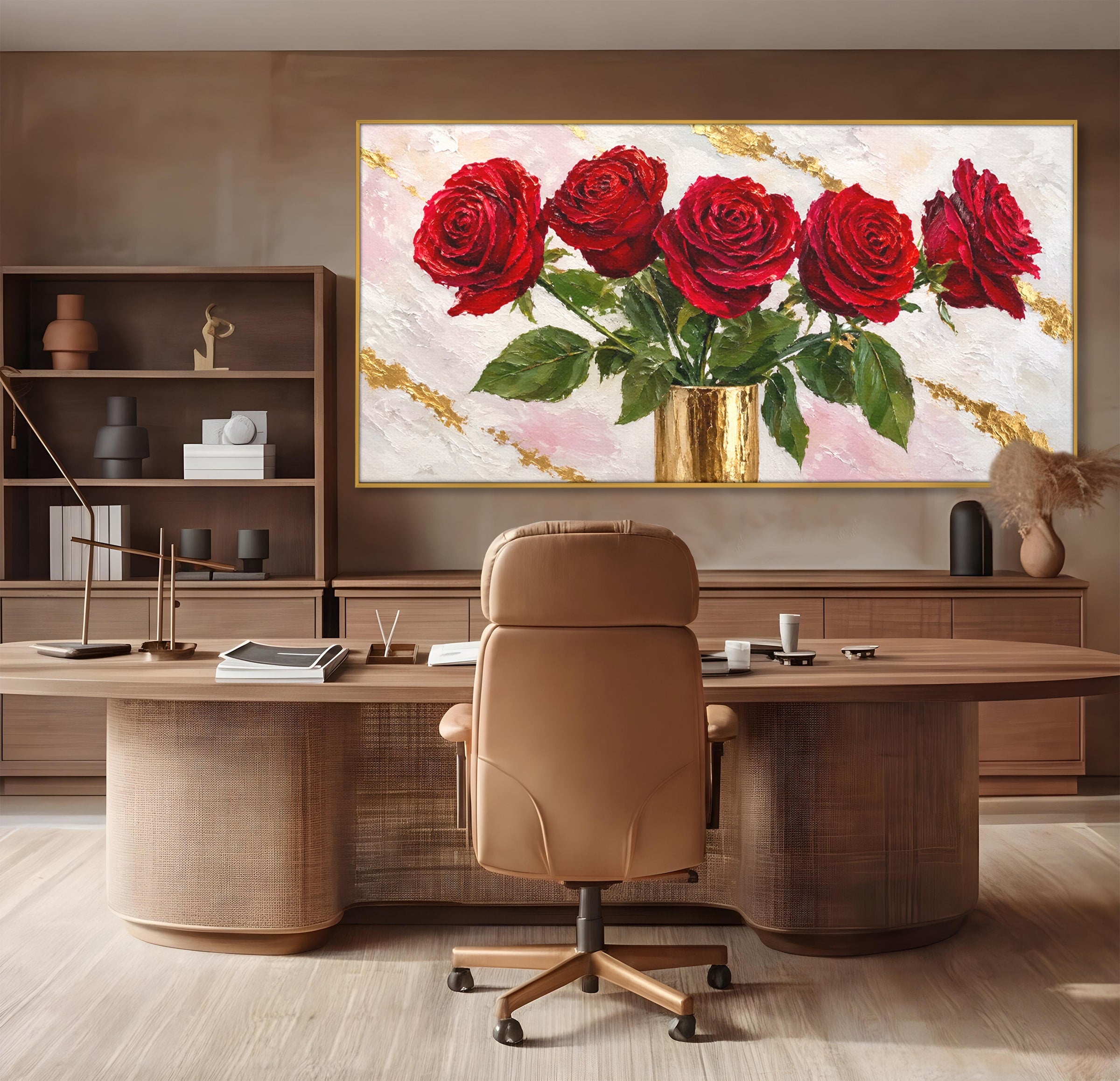 Tablou Canvas Premium LuxCanva® A1782, Trandafiri Rosii, Trandafiri, Flori, Romantic, Living, Dormitor, Culori Vibrante