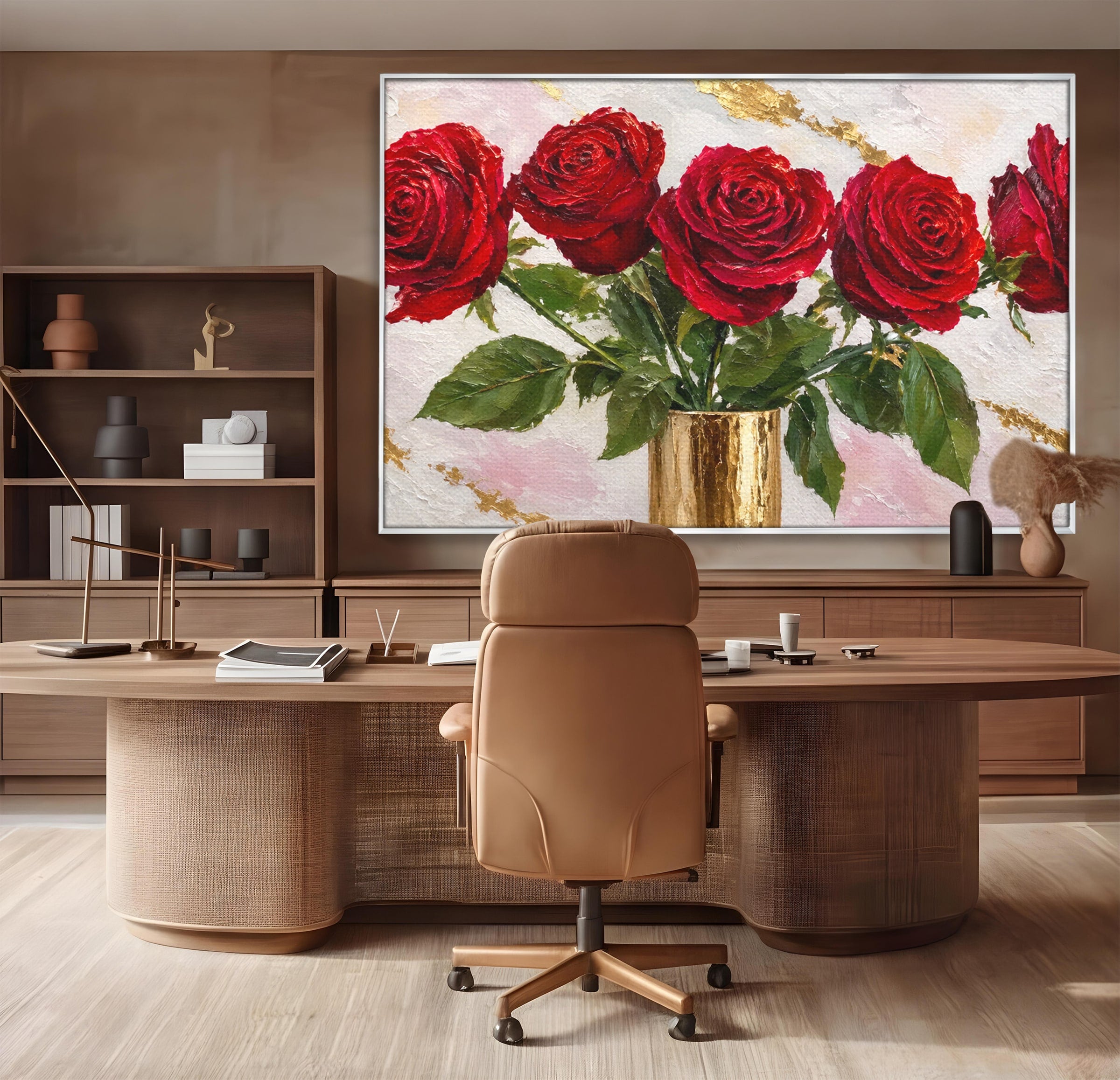 Tablou Canvas Premium LuxCanva® A1782, Trandafiri Rosii, Trandafiri, Flori, Romantic, Living, Dormitor, Culori Vibrante