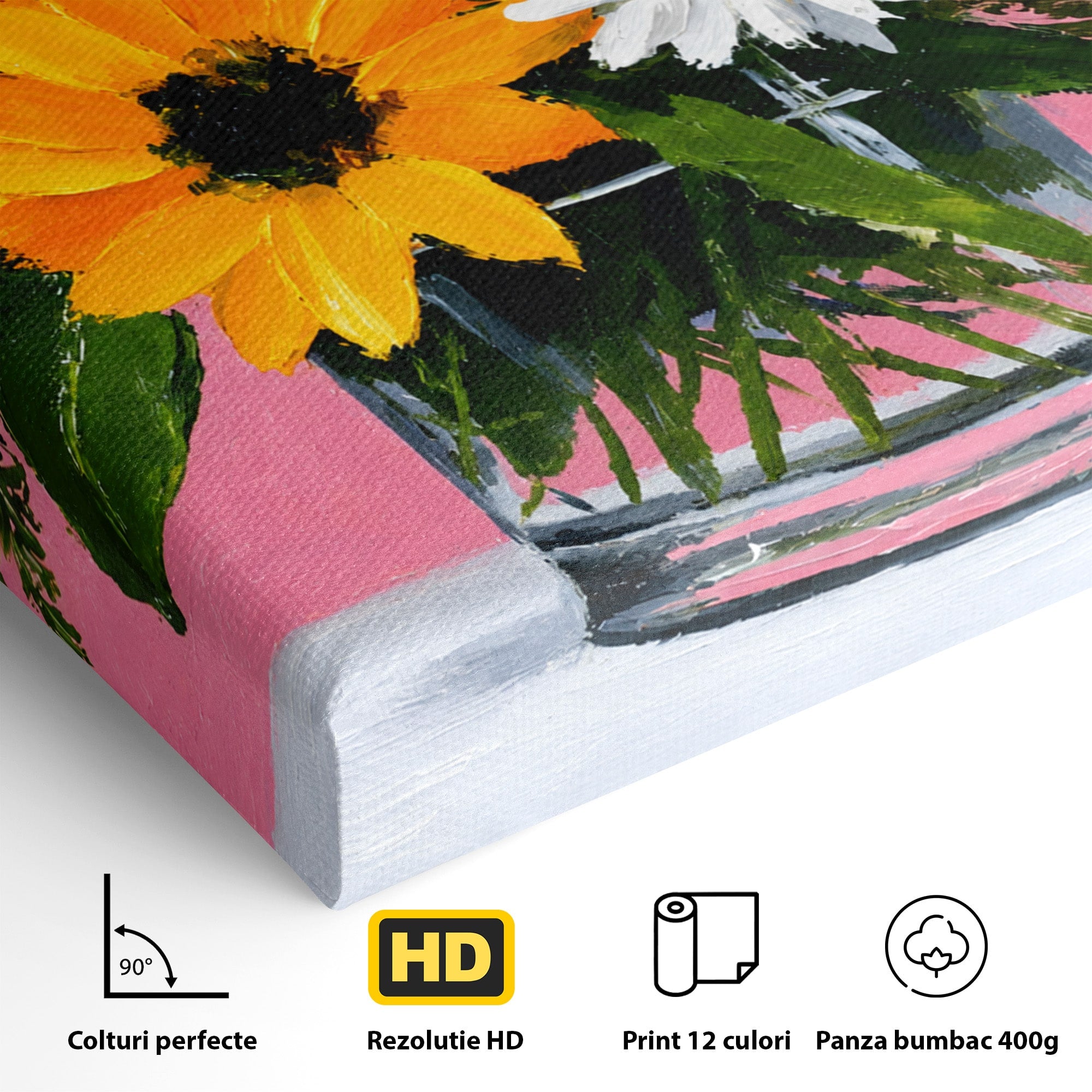 Tablou Canvas Premium LuxCanva® A1783, Buchet De Flori Vibrante, Flori, Buchet, Vara, Natura, Living, Culori Vibrante