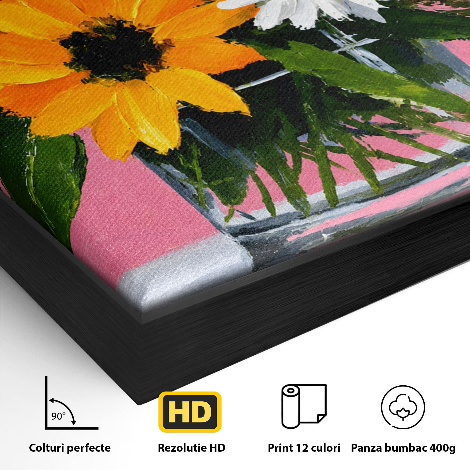Tablou Canvas Premium LuxCanva® A1783, Buchet De Flori Vibrante, Flori, Buchet, Vara, Natura, Living, Culori Vibrante