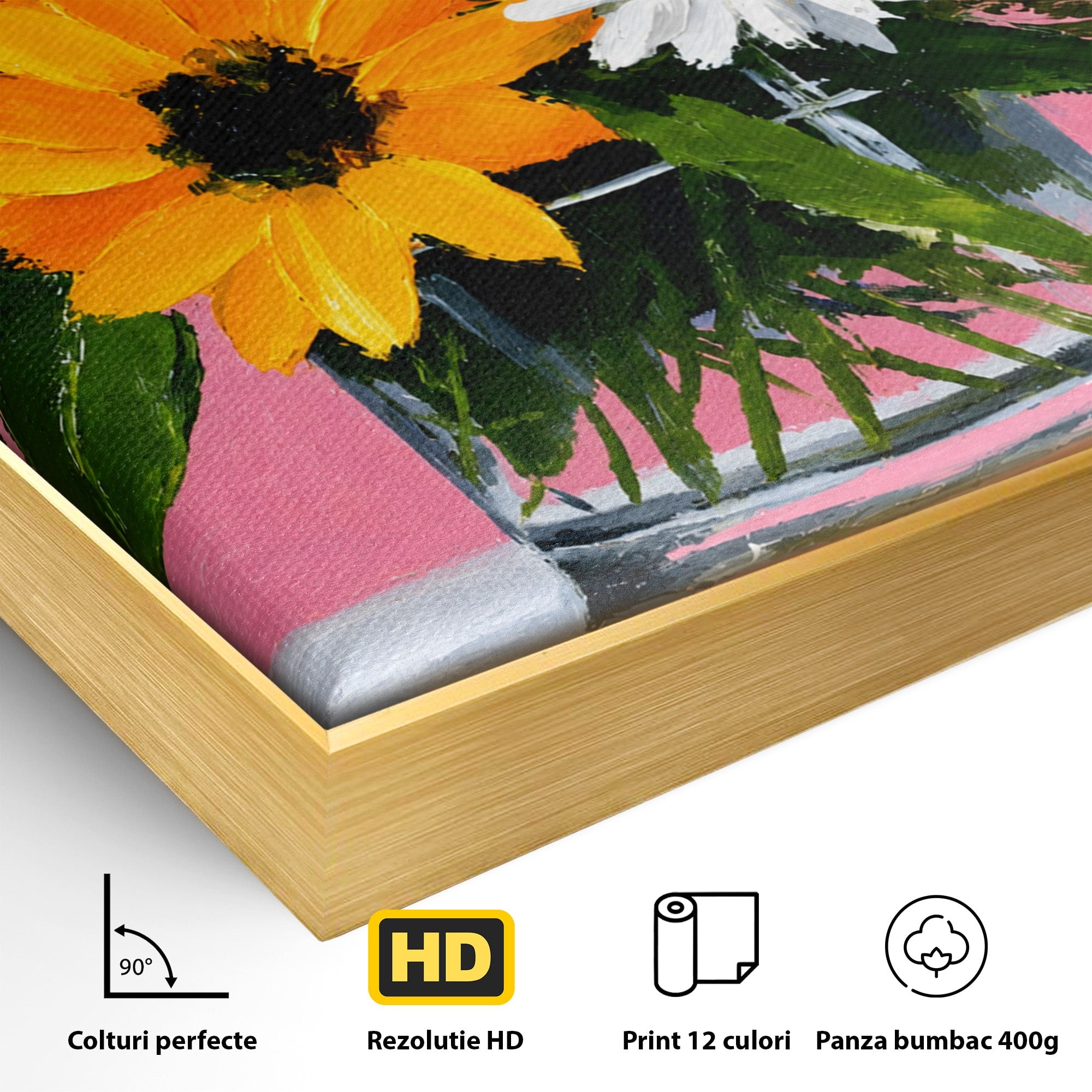 Tablou Canvas Premium LuxCanva® A1783, Buchet De Flori Vibrante, Flori, Buchet, Vara, Natura, Living, Culori Vibrante