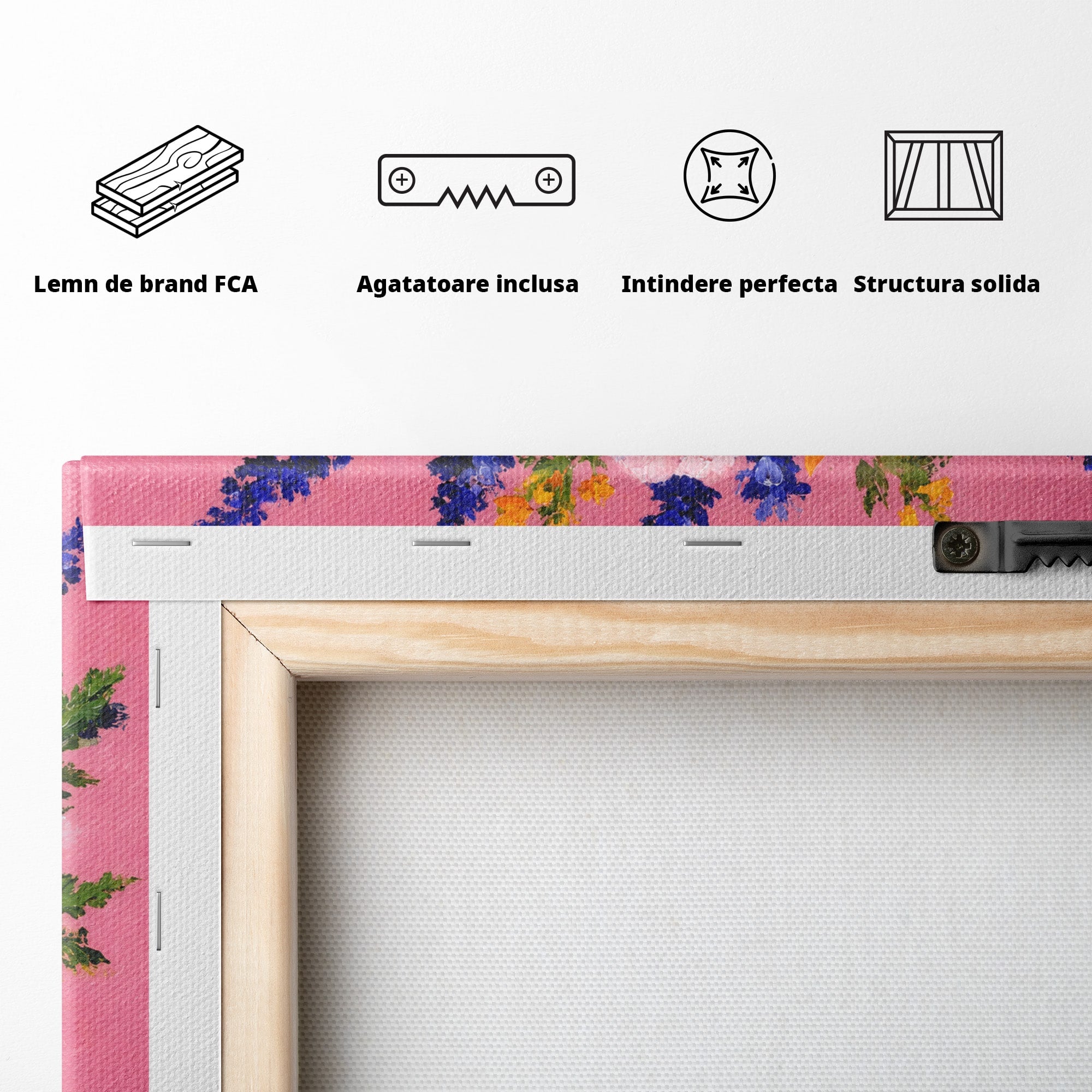 Tablou Canvas Premium LuxCanva® A1783, Buchet De Flori Vibrante, Flori, Buchet, Vara, Natura, Living, Culori Vibrante