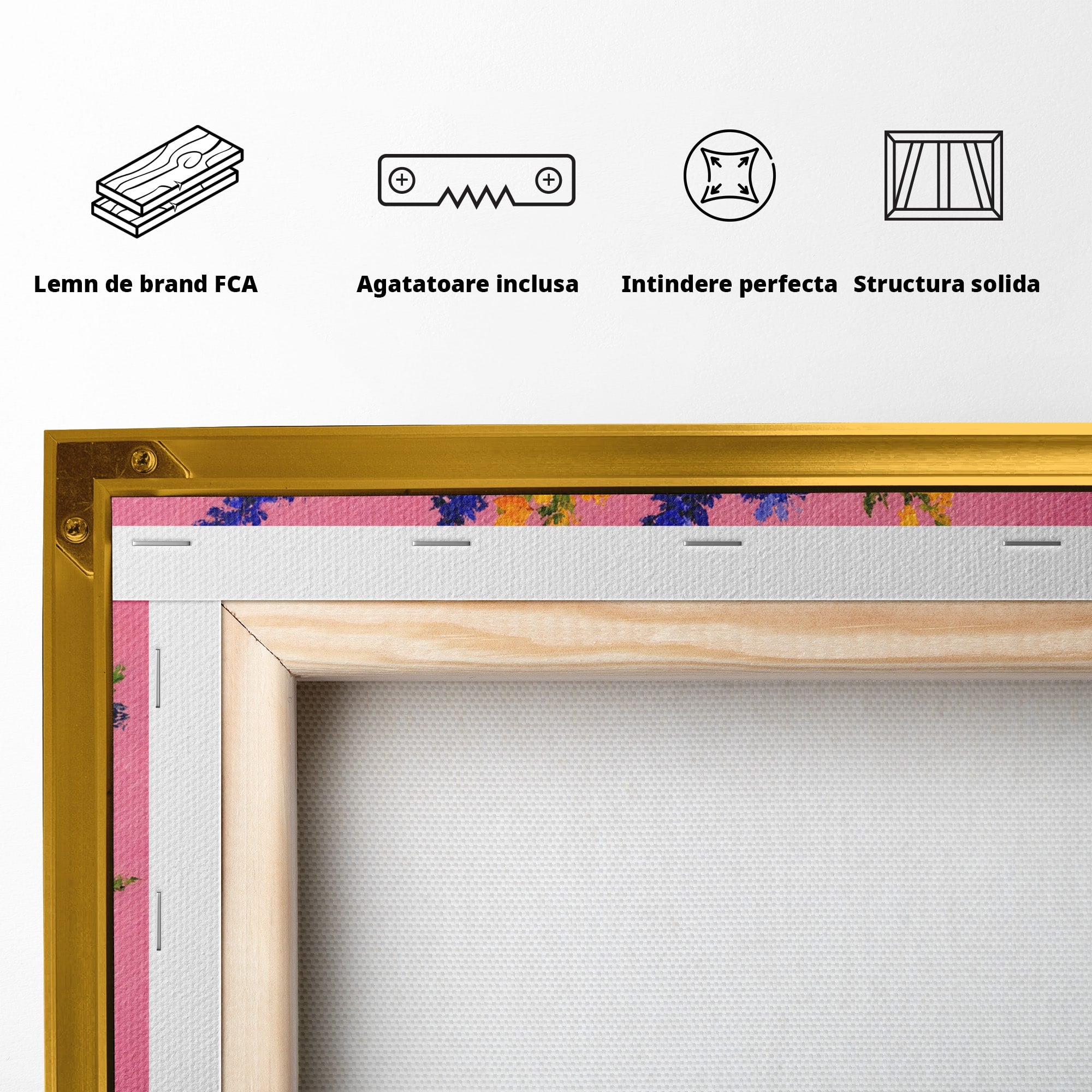 Tablou Canvas Premium LuxCanva® A1783, Buchet De Flori Vibrante, Flori, Buchet, Vara, Natura, Living, Culori Vibrante