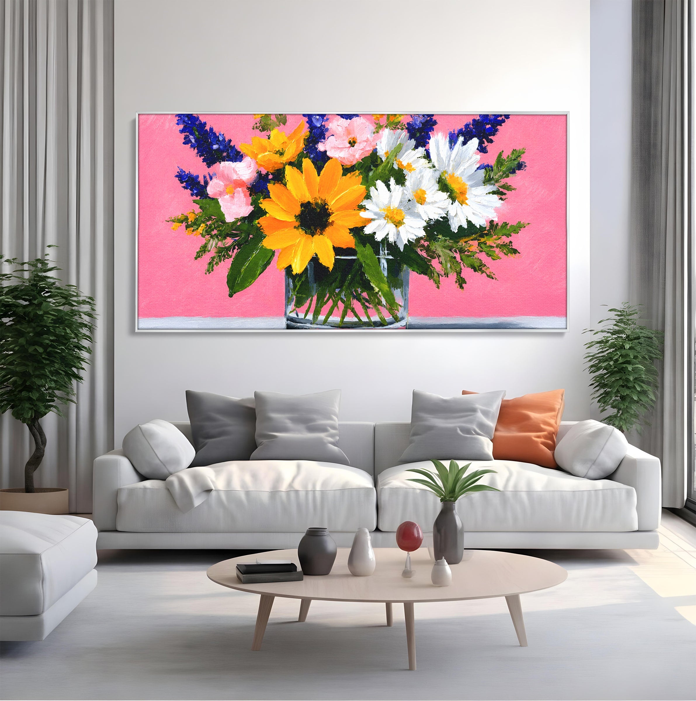 Tablou Canvas Premium LuxCanva® A1783, Buchet De Flori Vibrante, Flori, Buchet, Vara, Natura, Living, Culori Vibrante