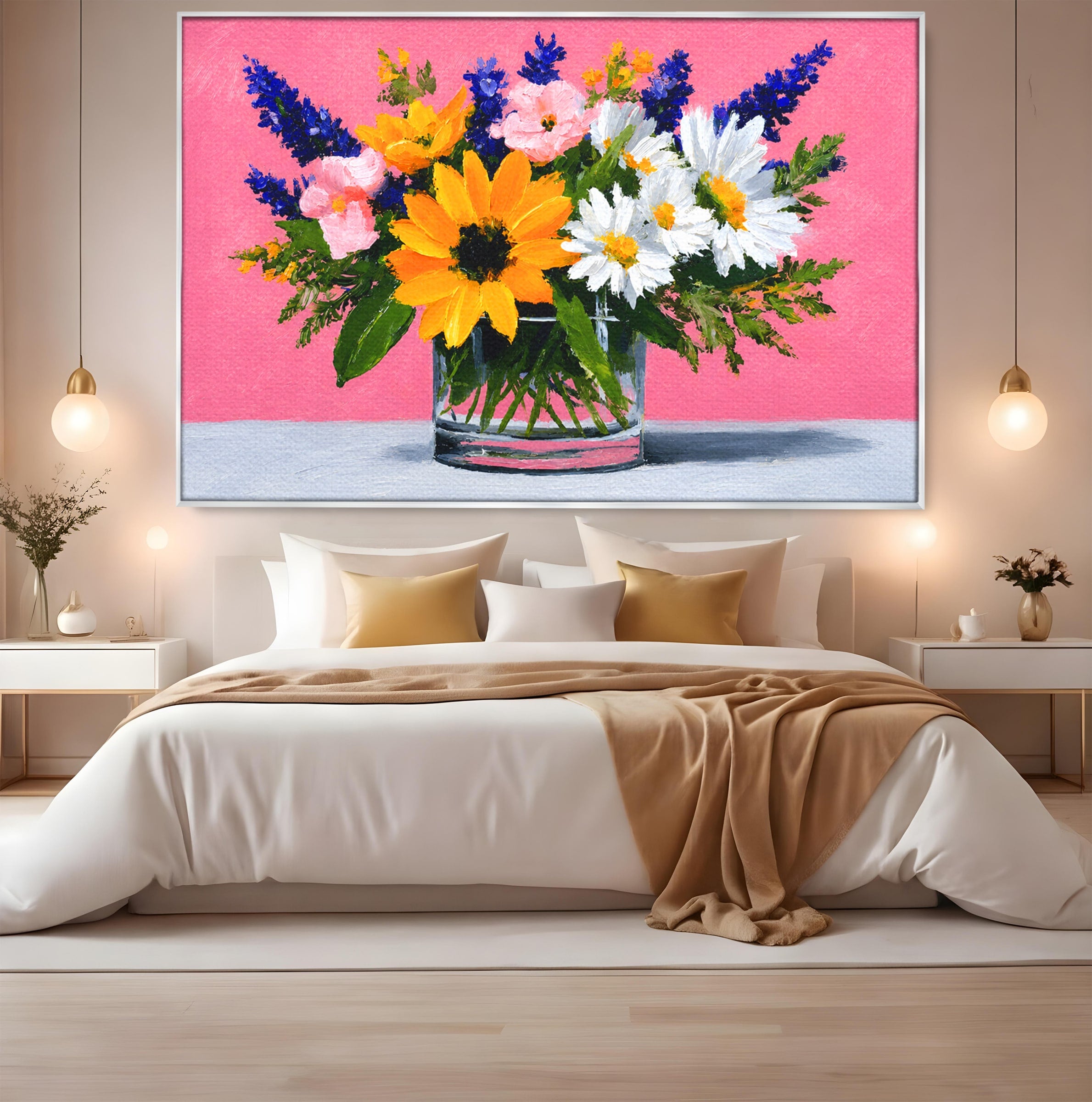Tablou Canvas Premium LuxCanva® A1783, Buchet De Flori Vibrante, Flori, Buchet, Vara, Natura, Living, Culori Vibrante