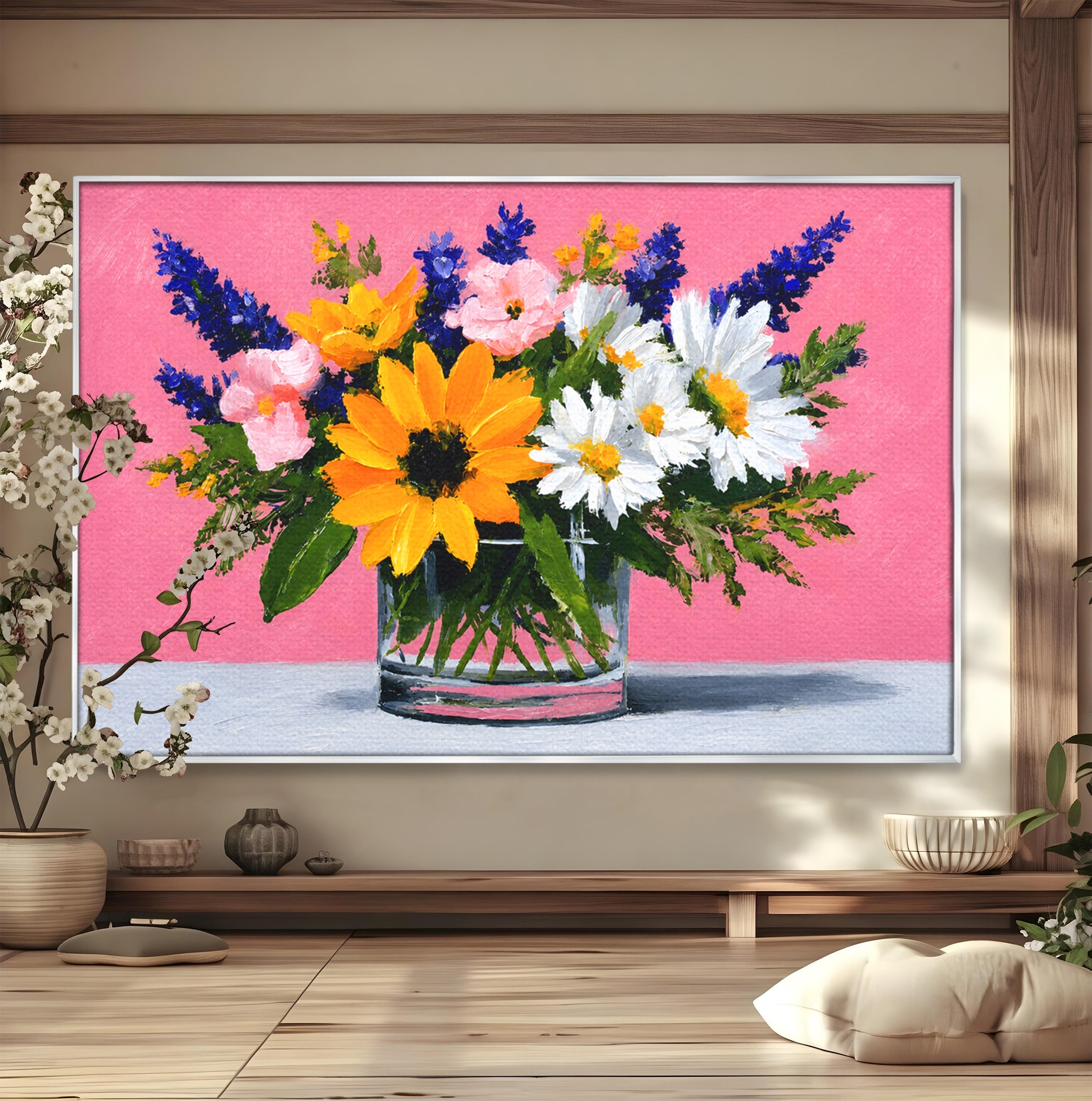 Tablou Canvas Premium LuxCanva® A1783, Buchet De Flori Vibrante, Flori, Buchet, Vara, Natura, Living, Culori Vibrante