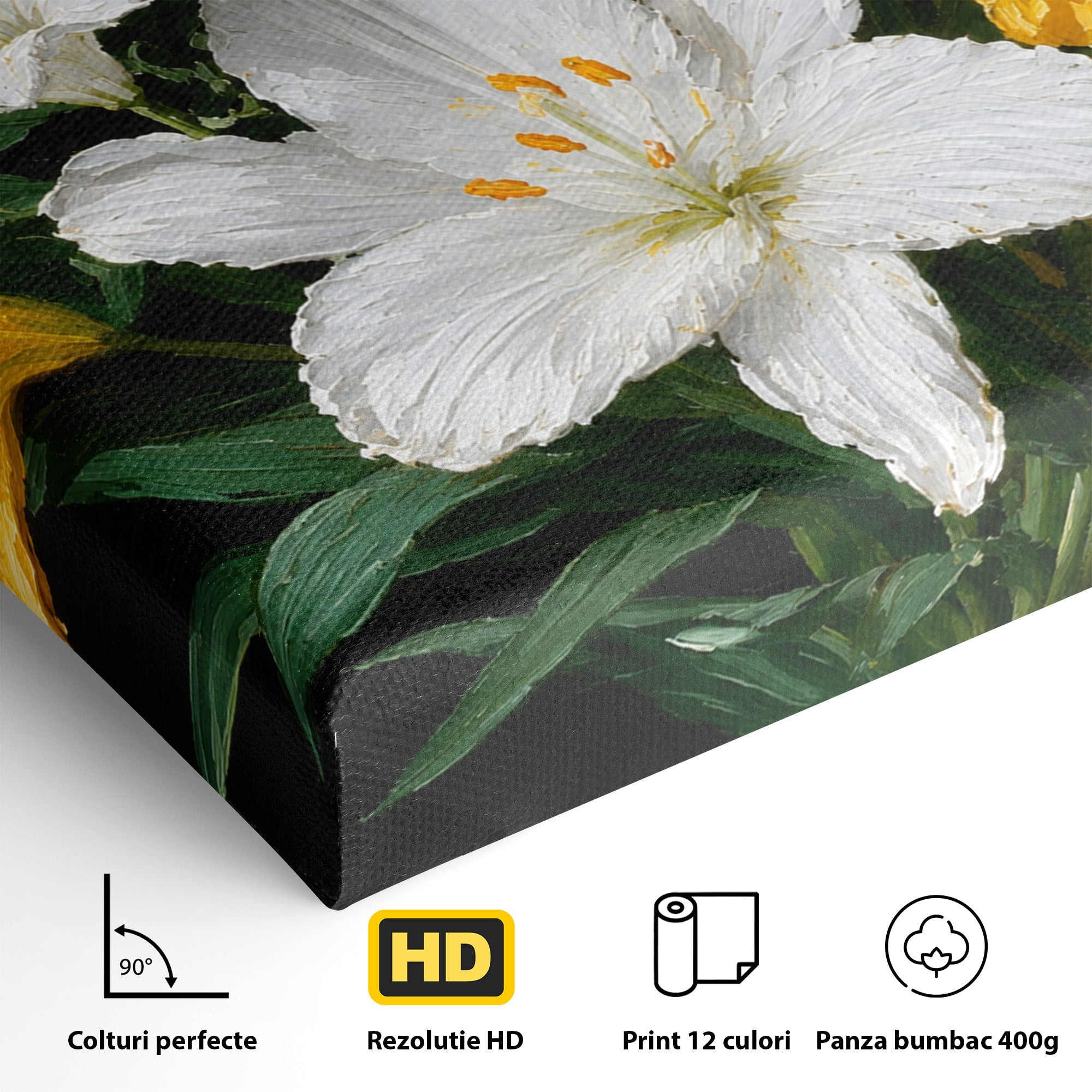 Tablou Canvas Premium LuxCanva® A1784, Buchet De Crini, Flori, Crini, Natura, Living, Dormitor, Culori Vibrante