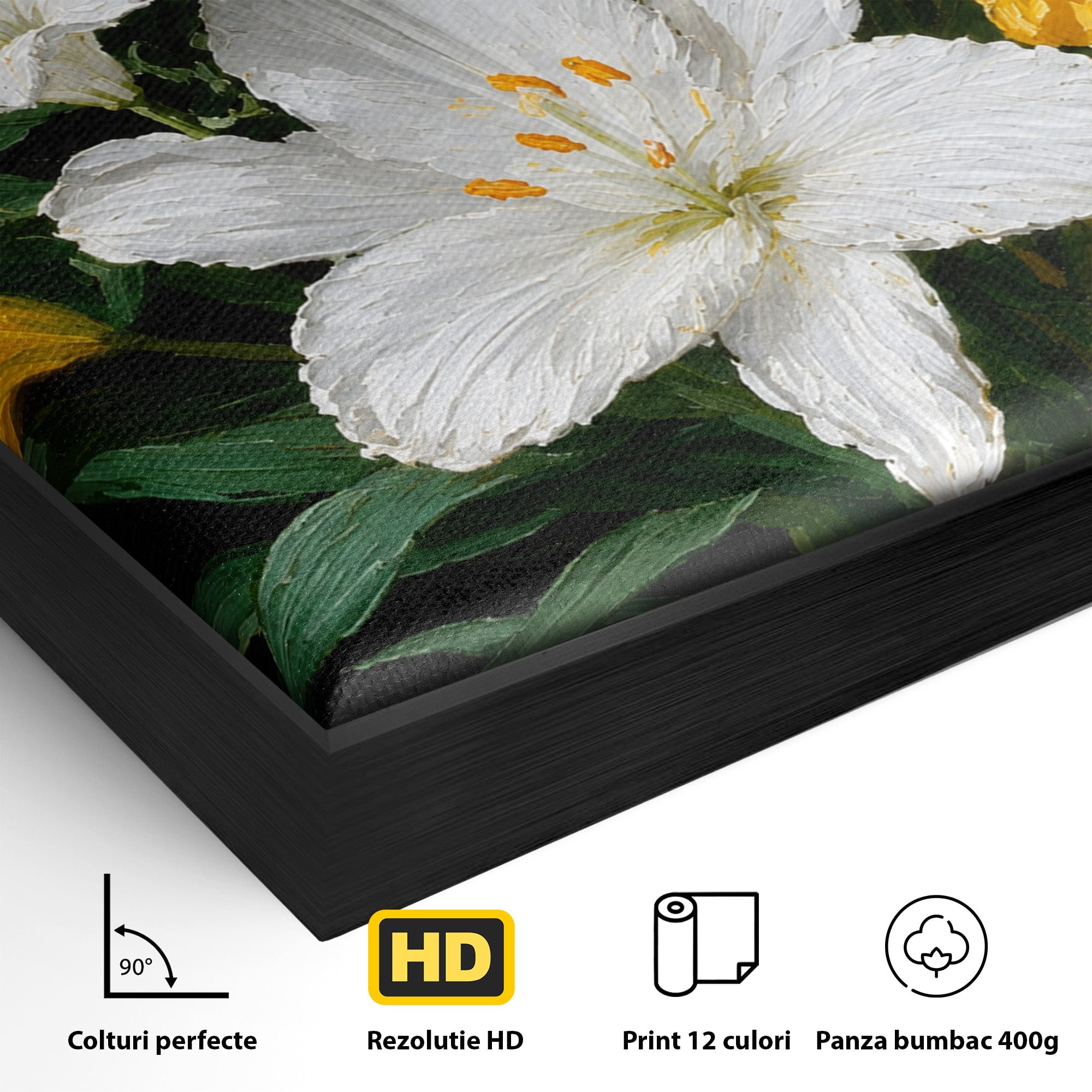 Tablou Canvas Premium LuxCanva® A1784, Buchet De Crini, Flori, Crini, Natura, Living, Dormitor, Culori Vibrante