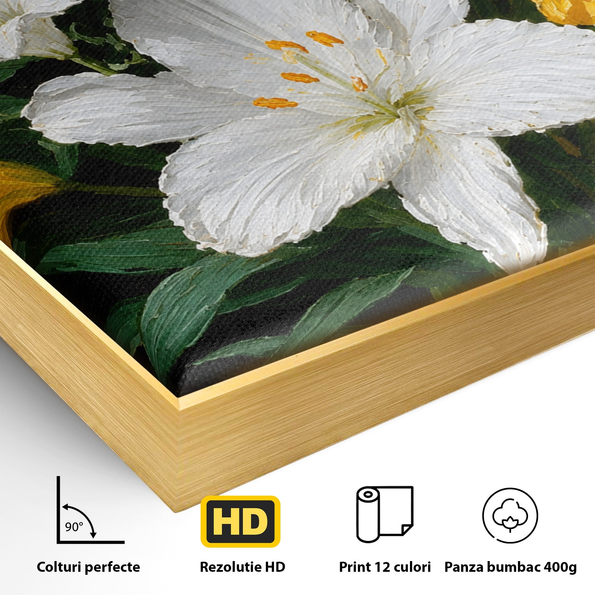 Tablou Canvas Premium LuxCanva® A1784, Buchet De Crini, Flori, Crini, Natura, Living, Dormitor, Culori Vibrante