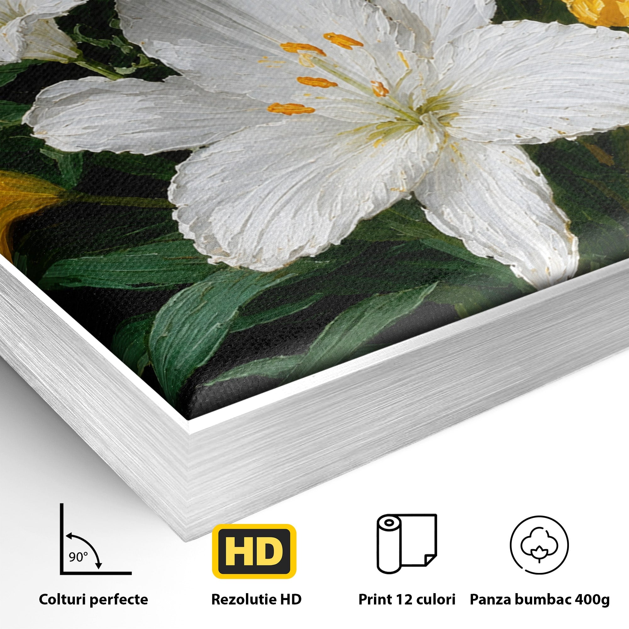 Tablou Canvas Premium LuxCanva® A1784, Buchet De Crini, Flori, Crini, Natura, Living, Dormitor, Culori Vibrante
