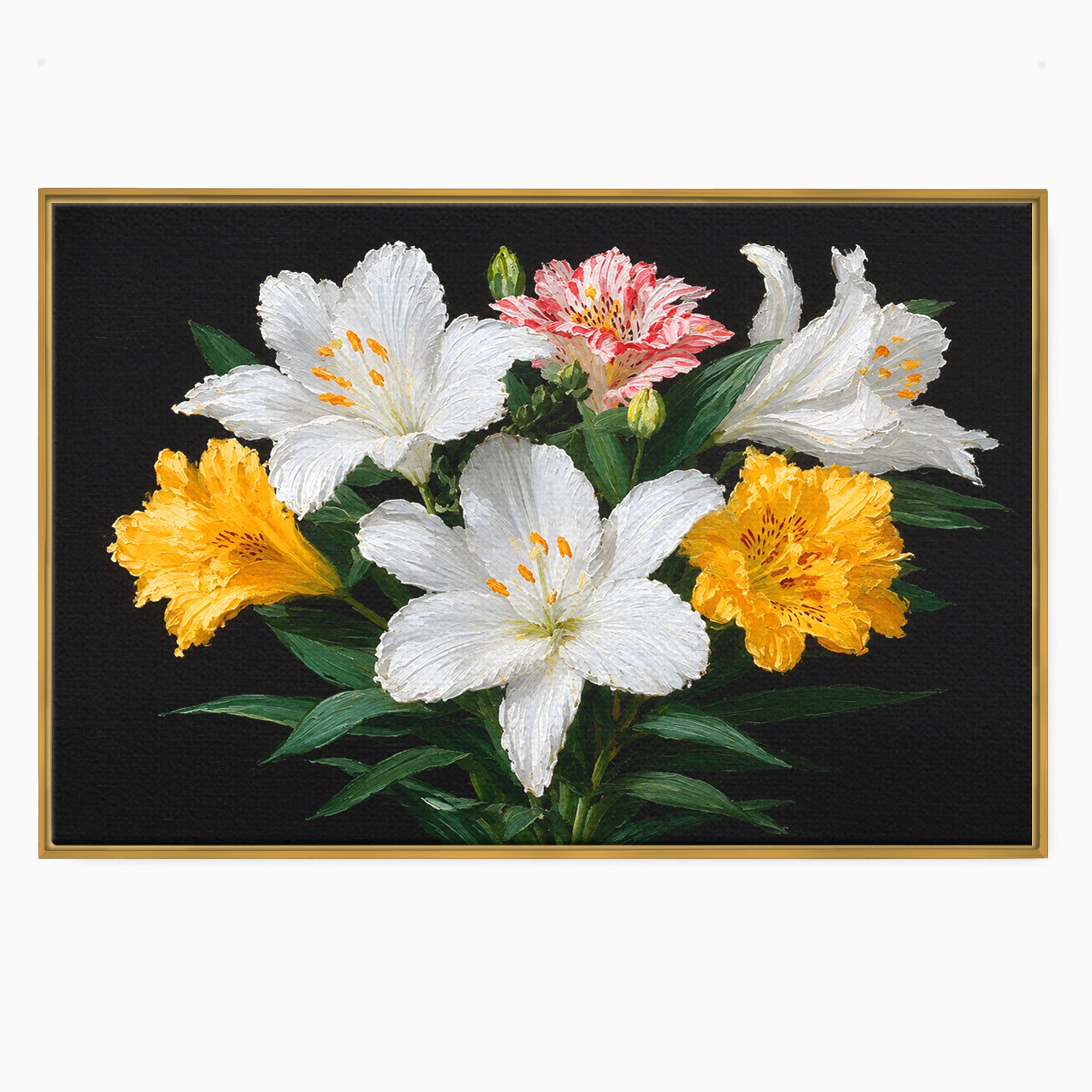 Tablou Canvas Premium LuxCanva® A1784, Buchet De Crini, Flori, Crini, Natura, Living, Dormitor, Culori Vibrante