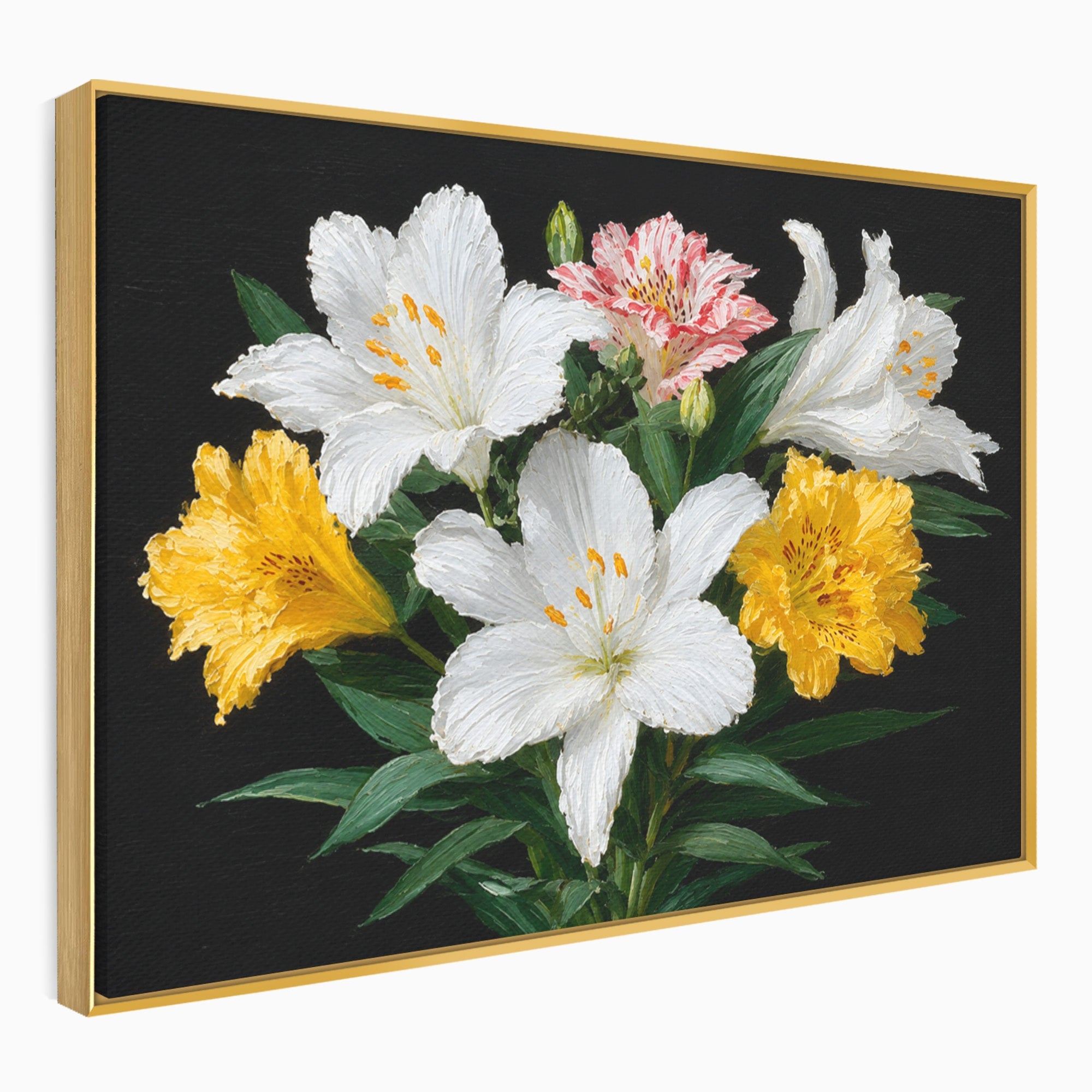 Tablou Canvas Premium LuxCanva® A1784, Buchet De Crini, Flori, Crini, Natura, Living, Dormitor, Culori Vibrante