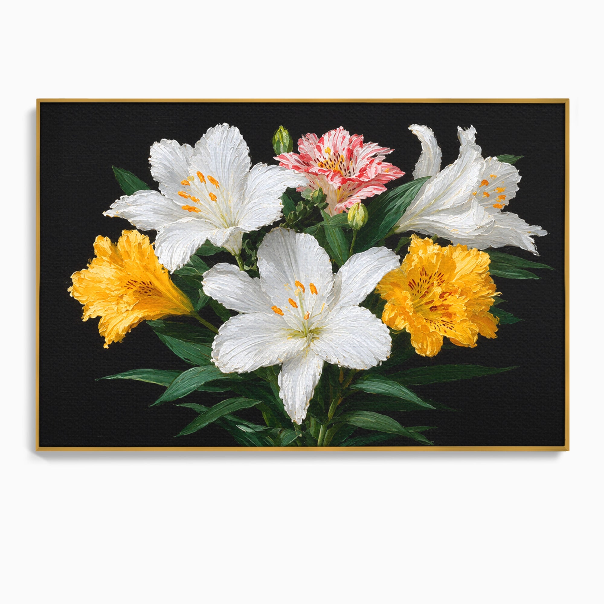 Tablou Canvas Premium LuxCanva® A1784, Buchet De Crini, Flori, Crini, Natura, Living, Dormitor, Culori Vibrante