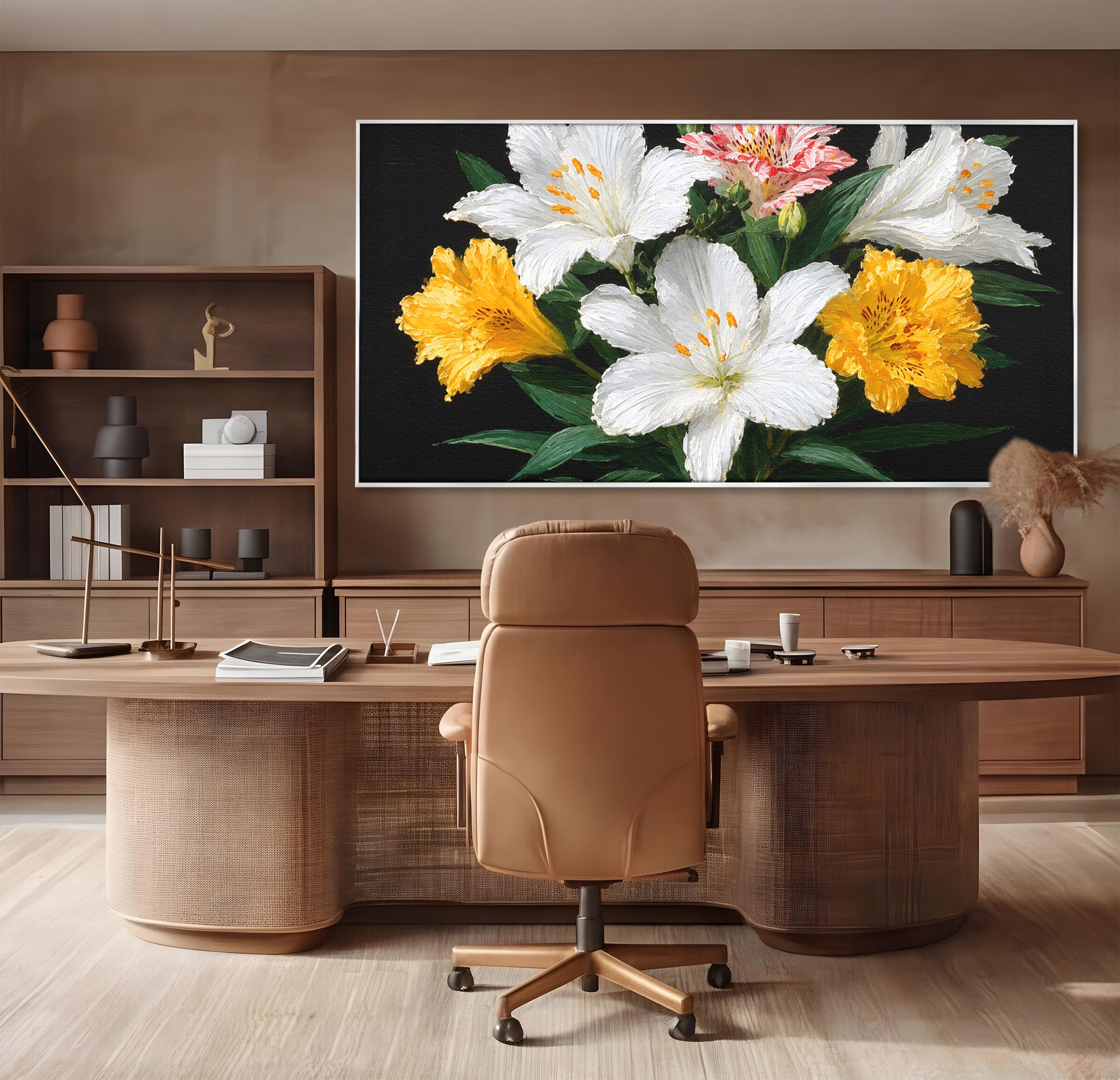 Tablou Canvas Premium LuxCanva® A1784, Buchet De Crini, Flori, Crini, Natura, Living, Dormitor, Culori Vibrante
