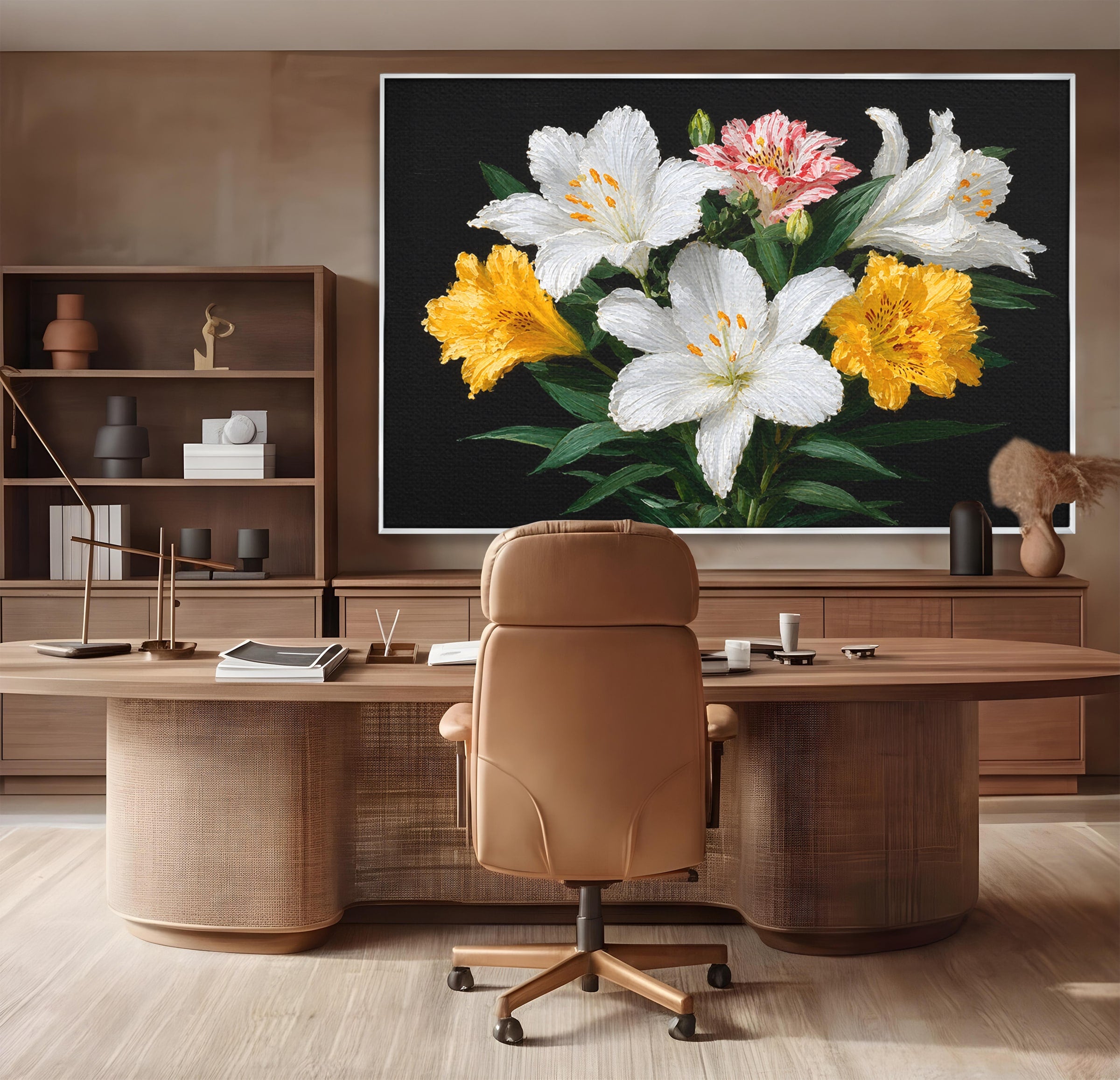 Tablou Canvas Premium LuxCanva® A1784, Buchet De Crini, Flori, Crini, Natura, Living, Dormitor, Culori Vibrante