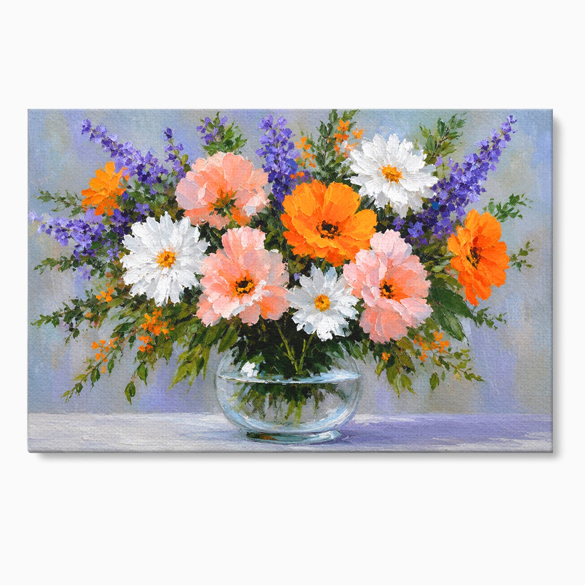 Tablou Canvas Premium LuxCanva® A1785, Buchet De Flori Pastelate, Flori, Vaza, Natura, Decor, Living, Dormitor, Culori Vibrante