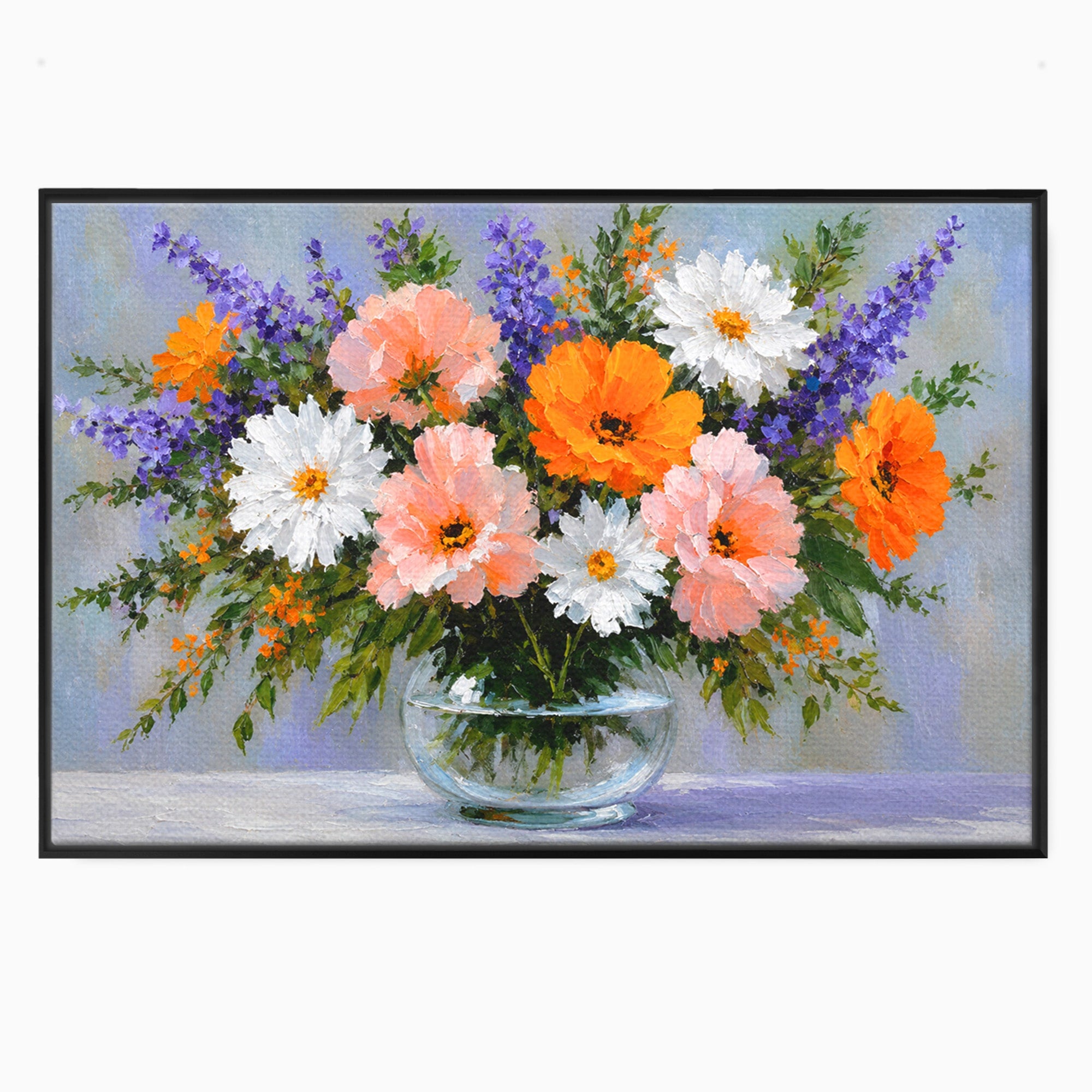 Tablou Canvas Premium LuxCanva® A1785, Buchet De Flori Pastelate, Flori, Vaza, Natura, Decor, Living, Dormitor, Culori Vibrante