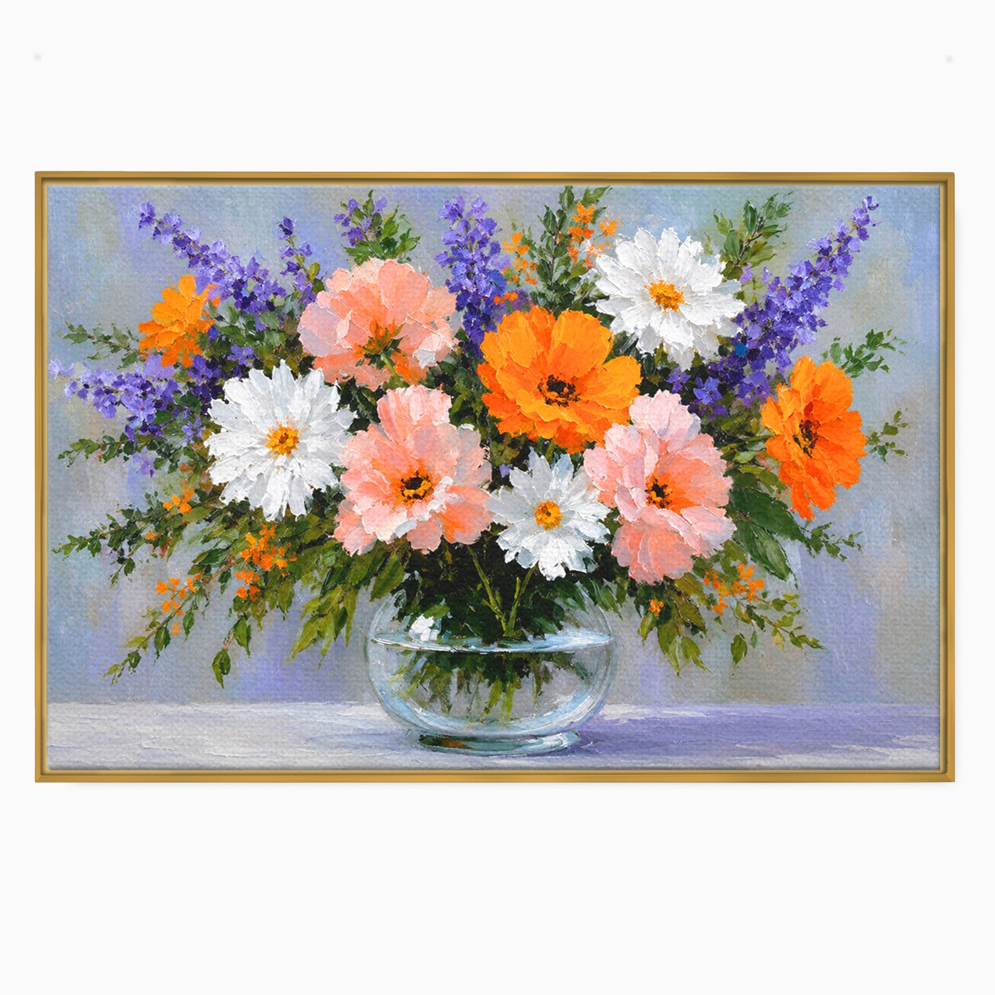 Tablou Canvas Premium LuxCanva® A1785, Buchet De Flori Pastelate, Flori, Vaza, Natura, Decor, Living, Dormitor, Culori Vibrante