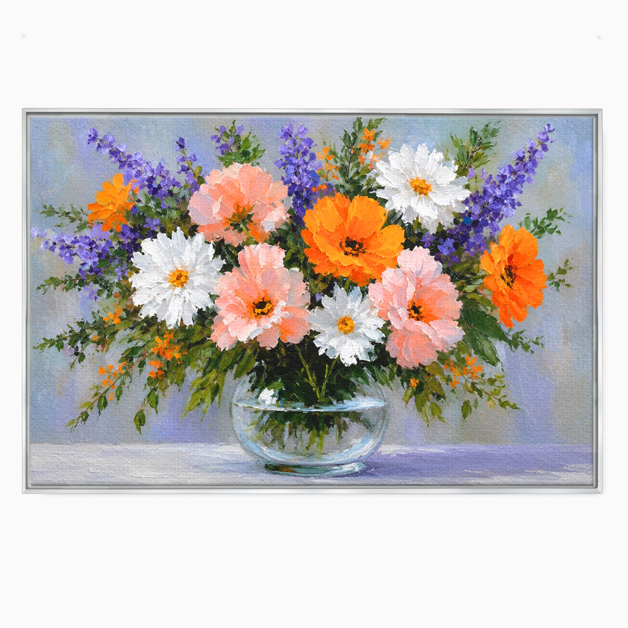 Tablou Canvas Premium LuxCanva® A1785, Buchet De Flori Pastelate, Flori, Vaza, Natura, Decor, Living, Dormitor, Culori Vibrante