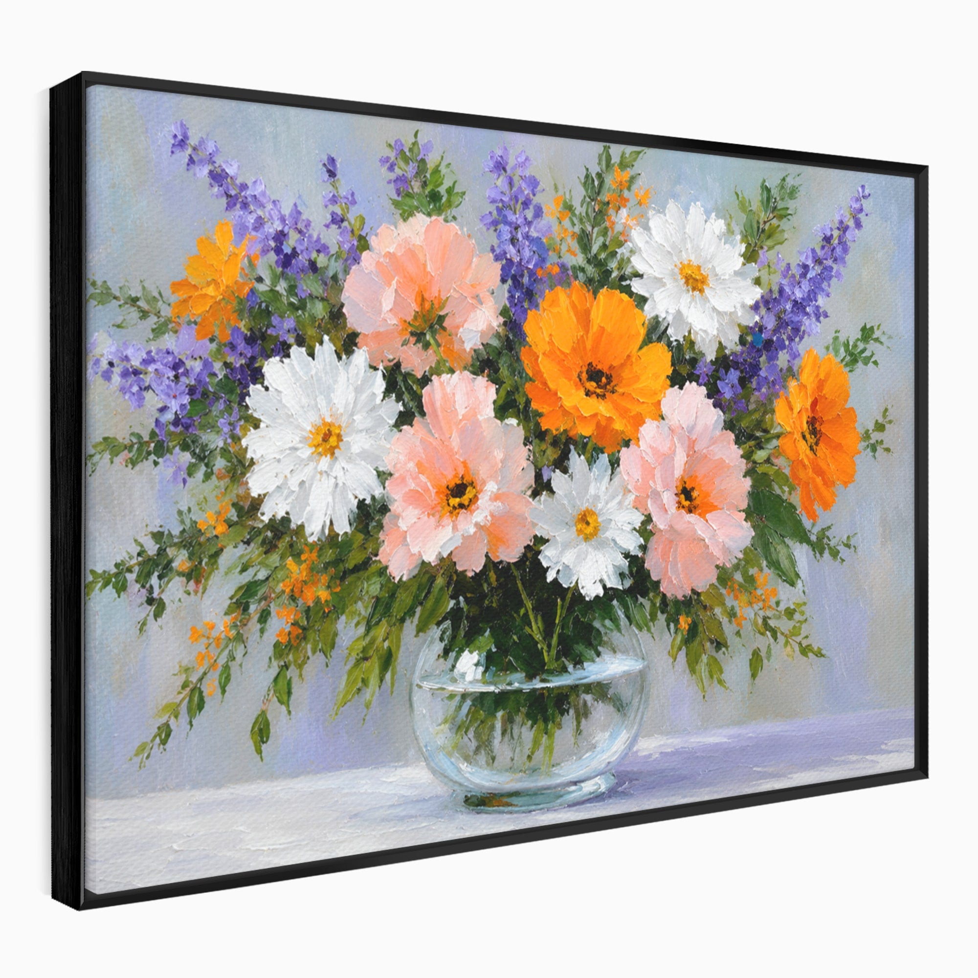 Tablou Canvas Premium LuxCanva® A1785, Buchet De Flori Pastelate, Flori, Vaza, Natura, Decor, Living, Dormitor, Culori Vibrante