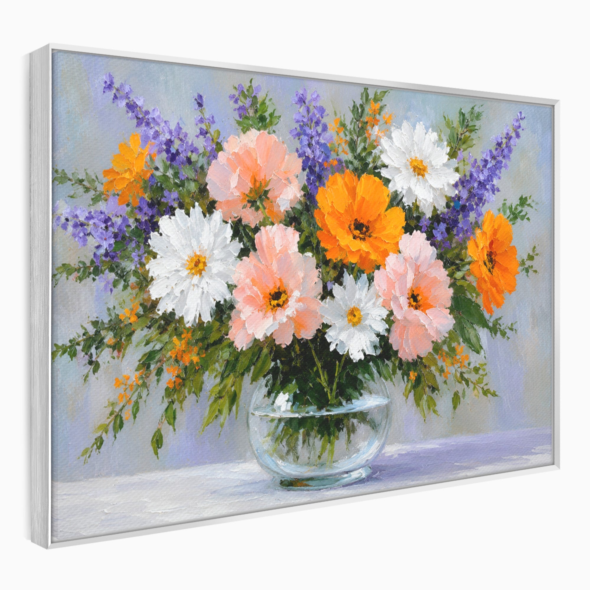 Tablou Canvas Premium LuxCanva® A1785, Buchet De Flori Pastelate, Flori, Vaza, Natura, Decor, Living, Dormitor, Culori Vibrante