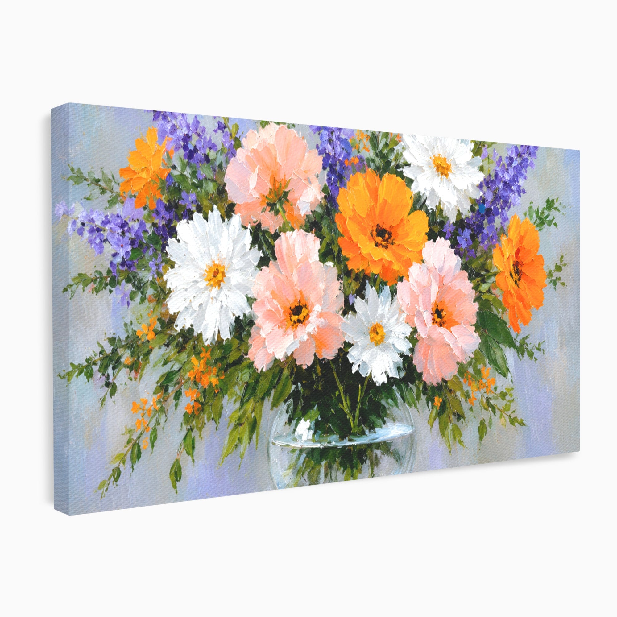 Tablou Canvas Premium LuxCanva® A1785, Buchet De Flori Pastelate, Flori, Vaza, Natura, Decor, Living, Dormitor, Culori Vibrante