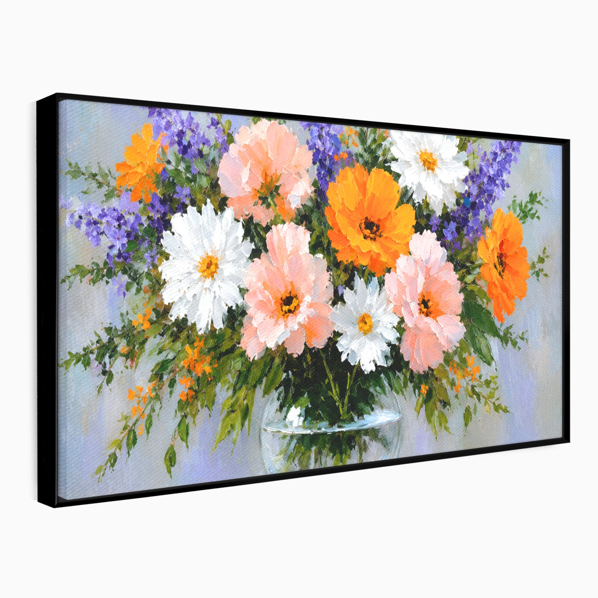 Tablou Canvas Premium LuxCanva® A1785, Buchet De Flori Pastelate, Flori, Vaza, Natura, Decor, Living, Dormitor, Culori Vibrante