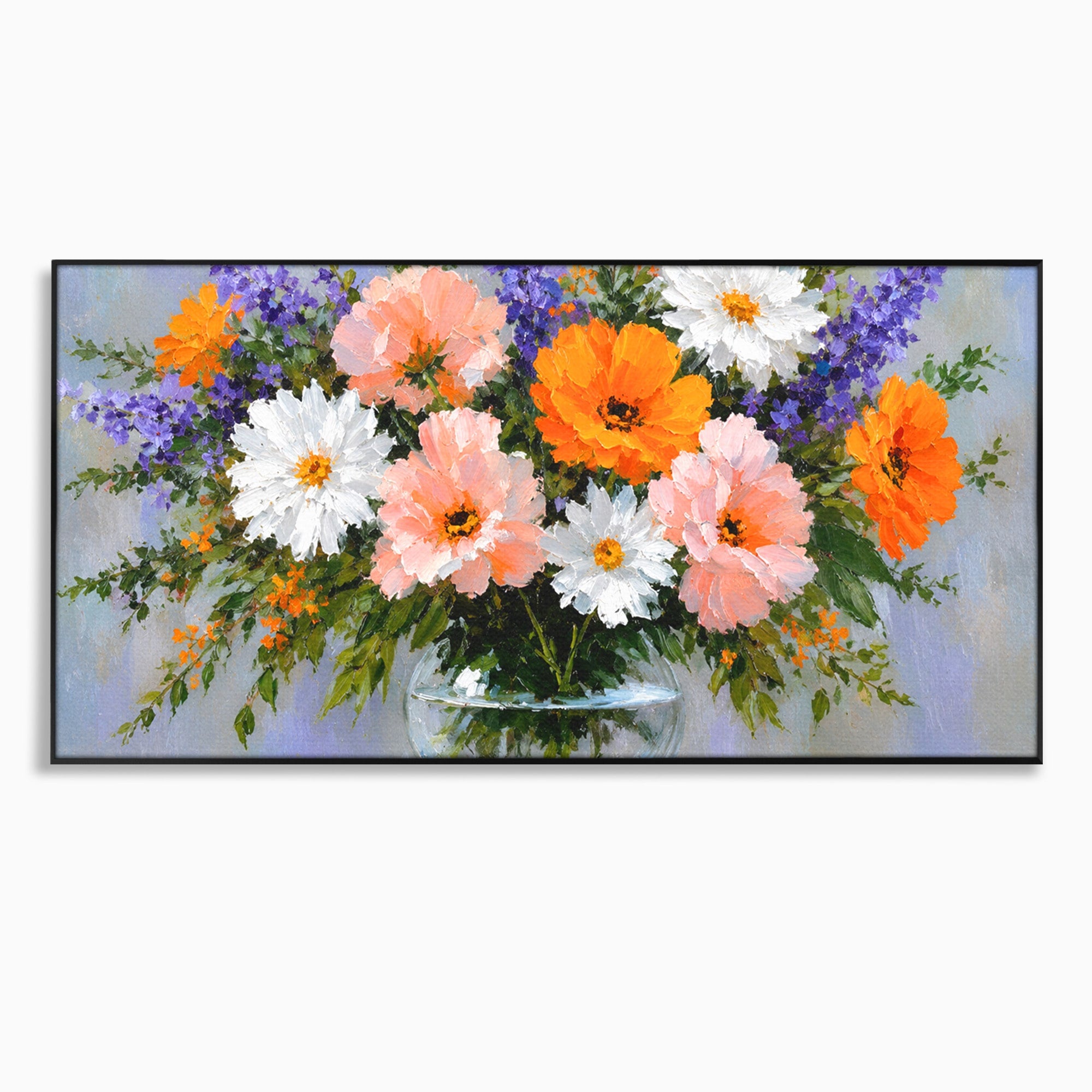 Tablou Canvas Premium LuxCanva® A1785, Buchet De Flori Pastelate, Flori, Vaza, Natura, Decor, Living, Dormitor, Culori Vibrante