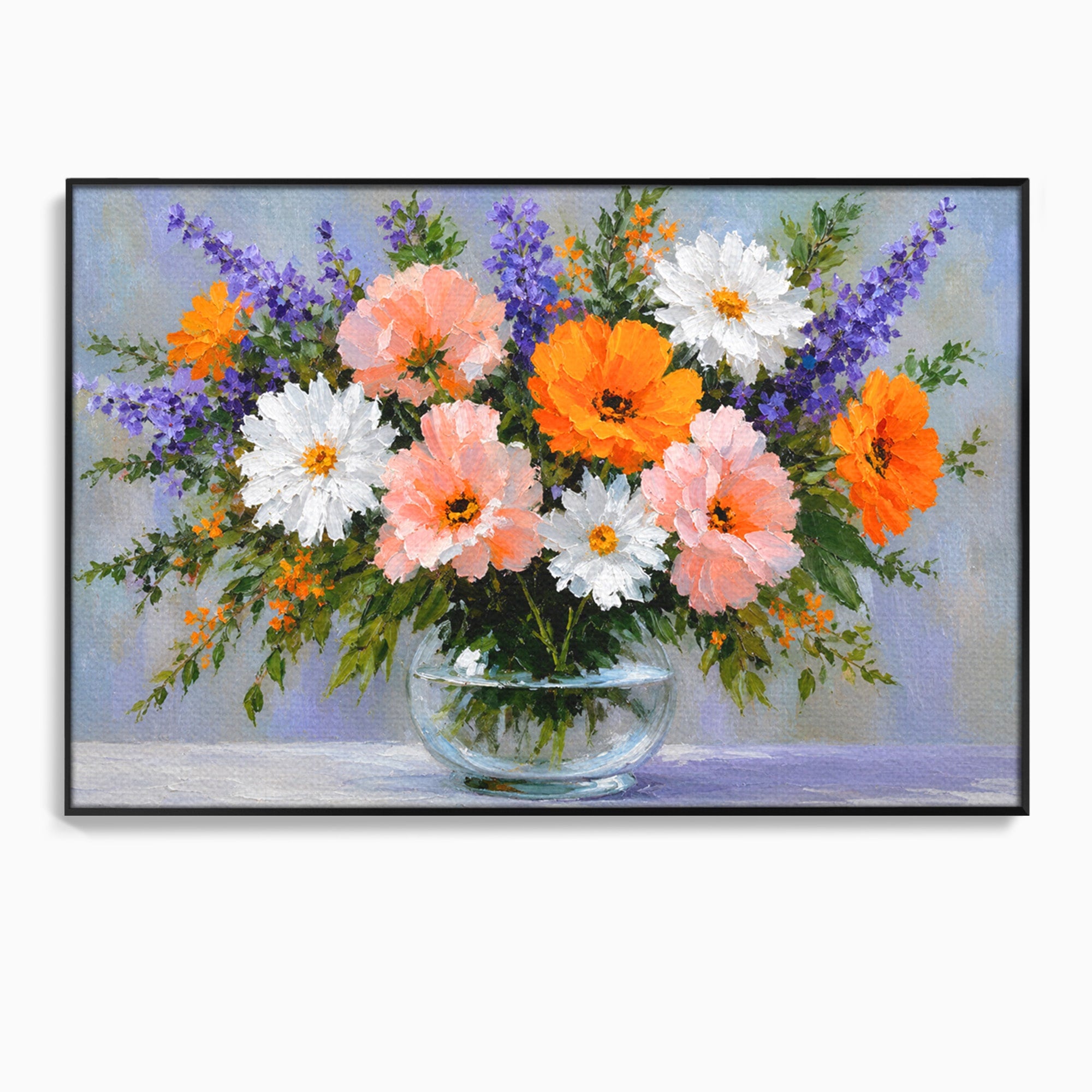 Tablou Canvas Premium LuxCanva® A1785, Buchet De Flori Pastelate, Flori, Vaza, Natura, Decor, Living, Dormitor, Culori Vibrante