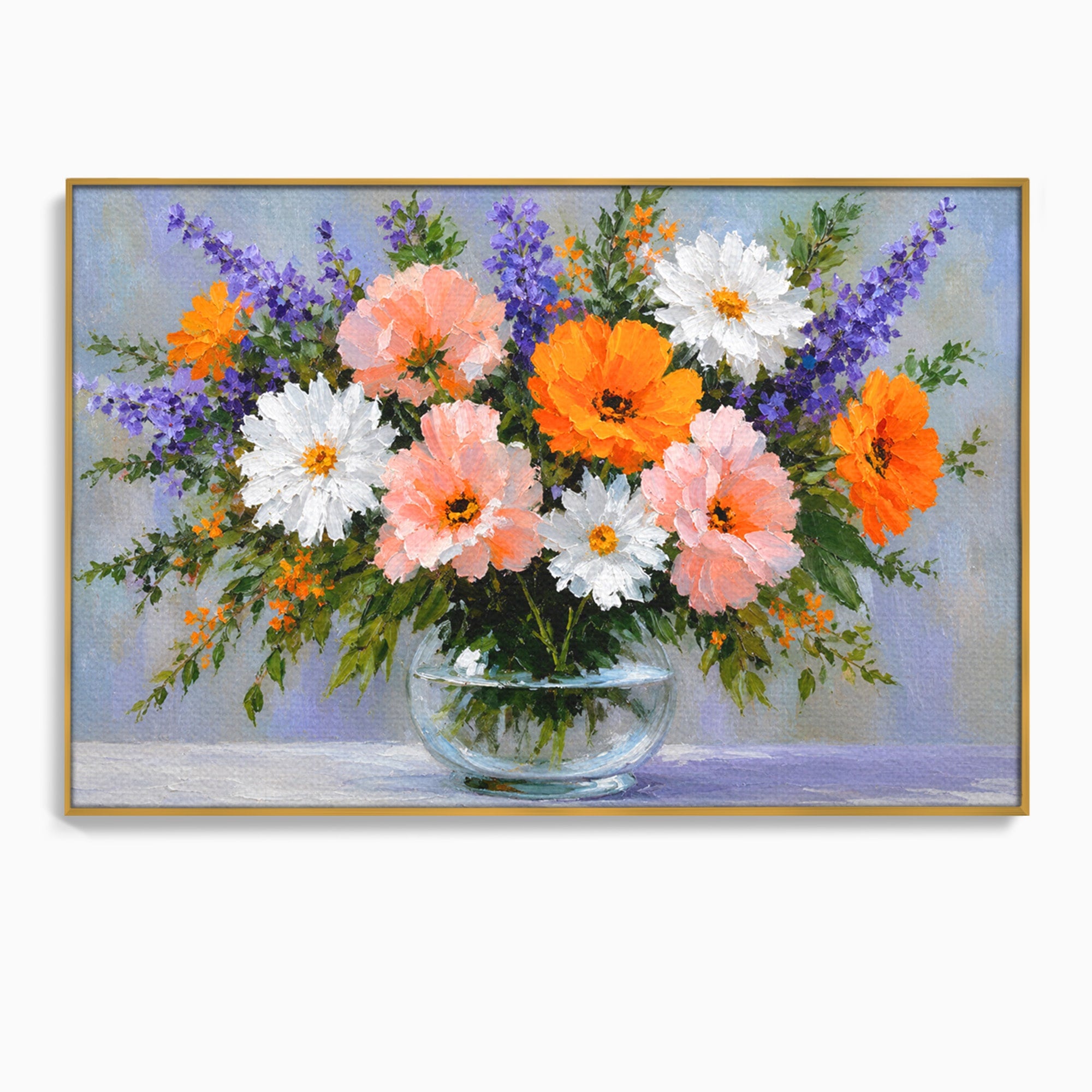 Tablou Canvas Premium LuxCanva® A1785, Buchet De Flori Pastelate, Flori, Vaza, Natura, Decor, Living, Dormitor, Culori Vibrante