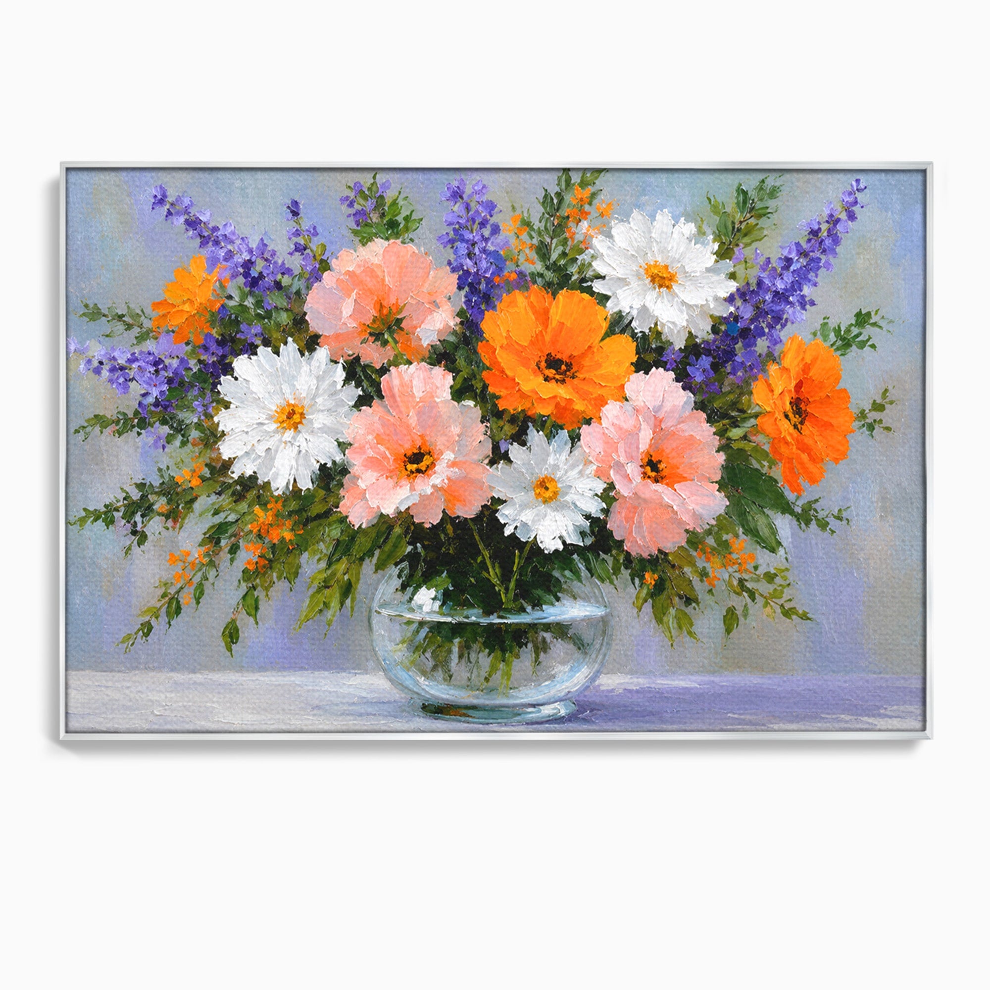 Tablou Canvas Premium LuxCanva® A1785, Buchet De Flori Pastelate, Flori, Vaza, Natura, Decor, Living, Dormitor, Culori Vibrante