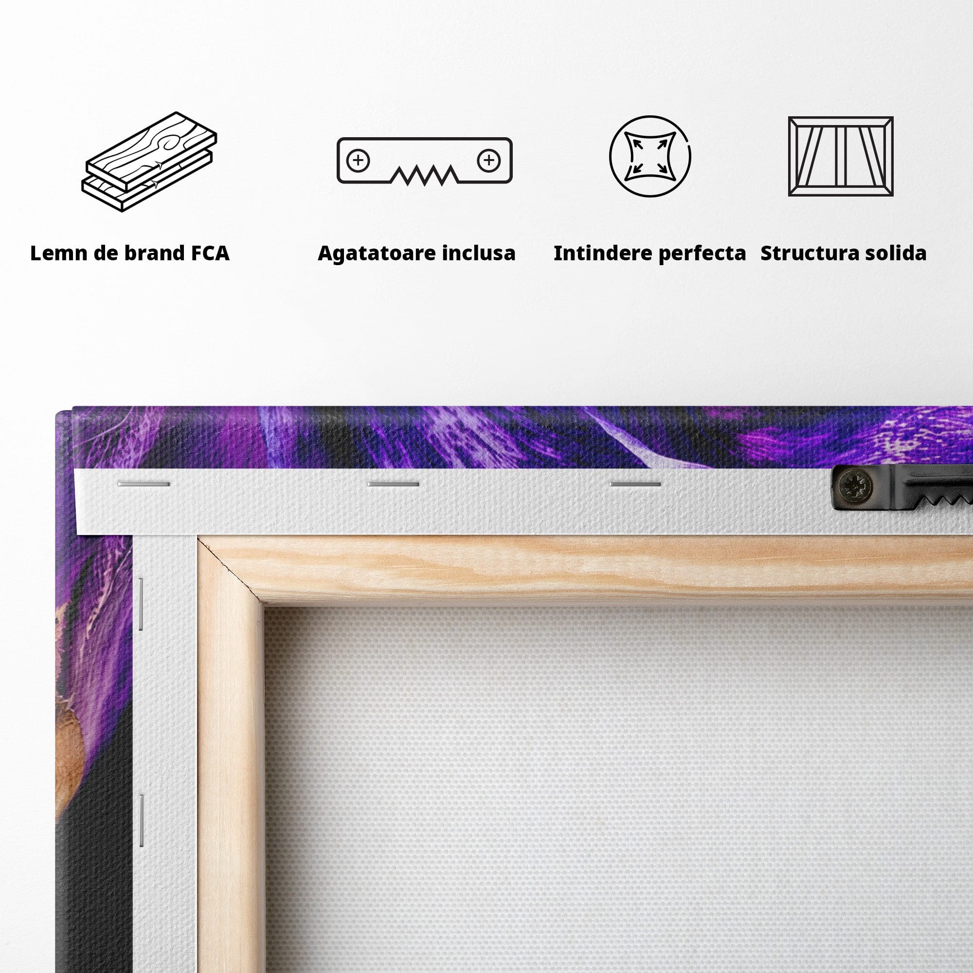 Tablou Canvas Premium LuxCanva® A1786, Floare Violet Intunecata, Floare, Violet, Natura, Detaliu, Dormitor, Culori Vibrante