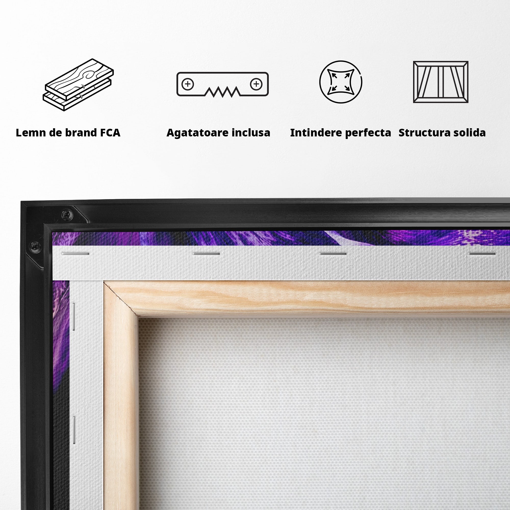 Tablou Canvas Premium LuxCanva® A1786, Floare Violet Intunecata, Floare, Violet, Natura, Detaliu, Dormitor, Culori Vibrante