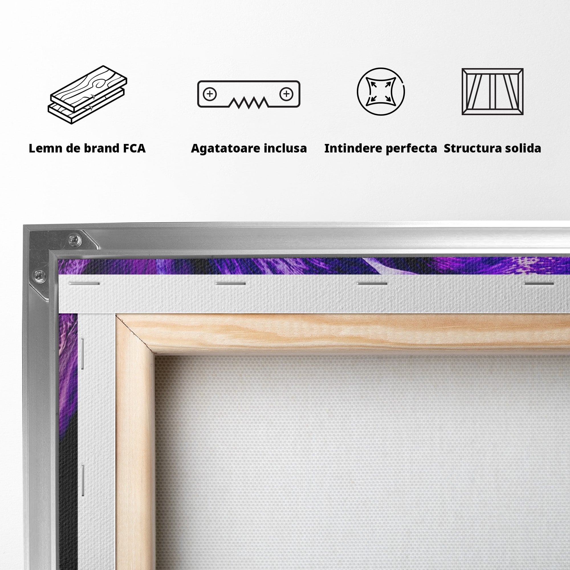 Tablou Canvas Premium LuxCanva® A1786, Floare Violet Intunecata, Floare, Violet, Natura, Detaliu, Dormitor, Culori Vibrante