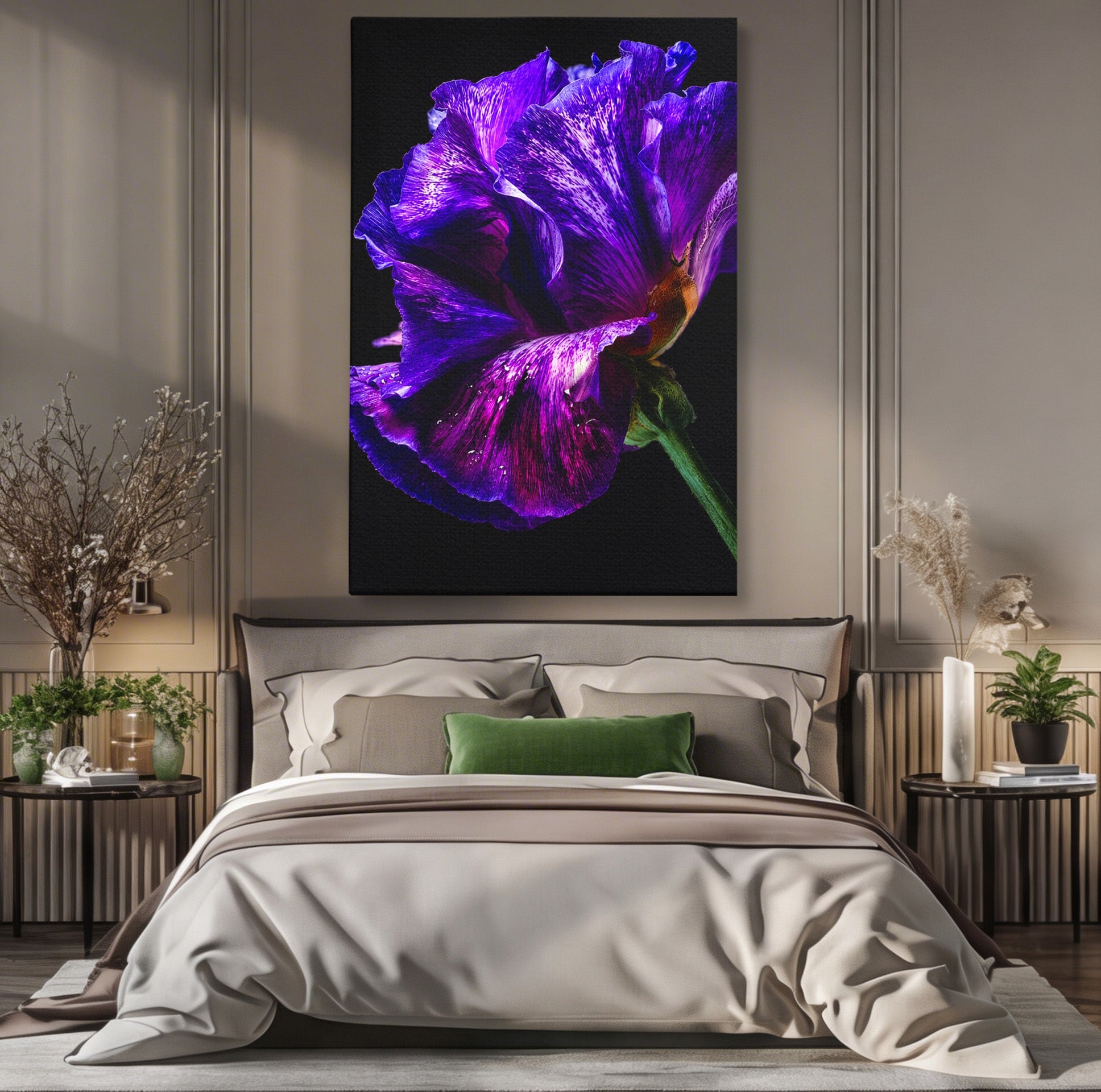Tablou Canvas Premium LuxCanva® A1786, Floare Violet Intunecata, Floare, Violet, Natura, Detaliu, Dormitor, Culori Vibrante