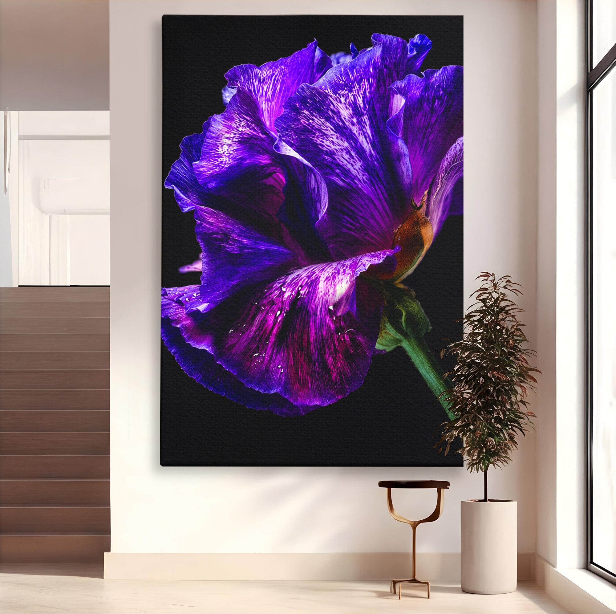 Tablou Canvas Premium LuxCanva® A1786, Floare Violet Intunecata, Floare, Violet, Natura, Detaliu, Dormitor, Culori Vibrante