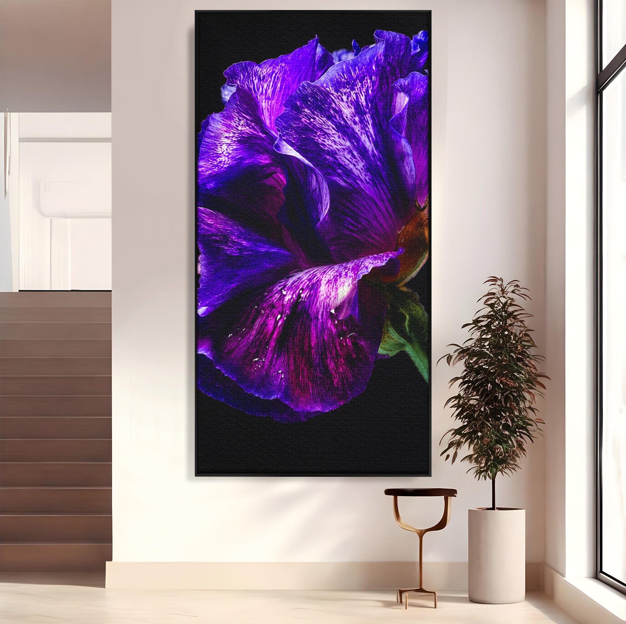 Tablou Canvas Premium LuxCanva® A1786, Floare Violet Intunecata, Floare, Violet, Natura, Detaliu, Dormitor, Culori Vibrante