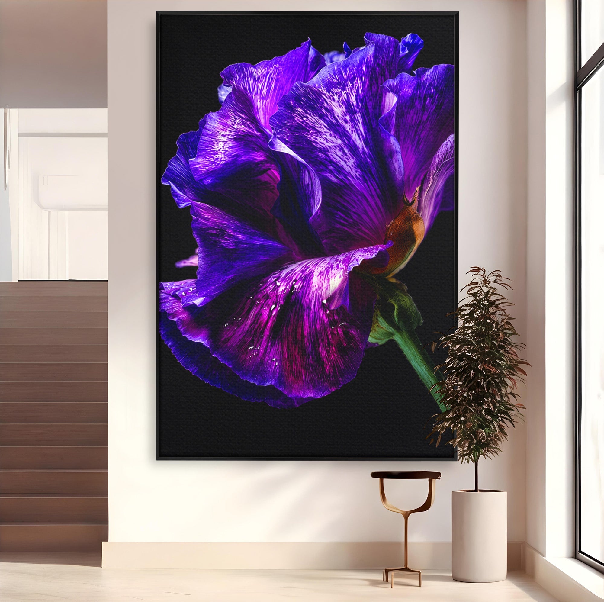 Tablou Canvas Premium LuxCanva® A1786, Floare Violet Intunecata, Floare, Violet, Natura, Detaliu, Dormitor, Culori Vibrante