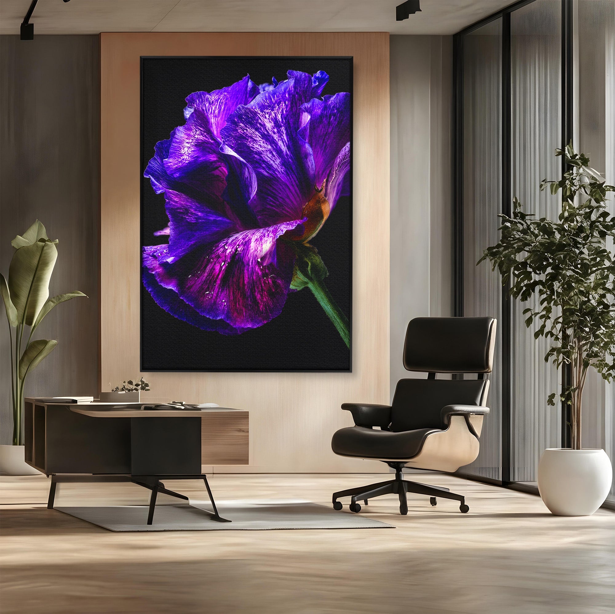 Tablou Canvas Premium LuxCanva® A1786, Floare Violet Intunecata, Floare, Violet, Natura, Detaliu, Dormitor, Culori Vibrante