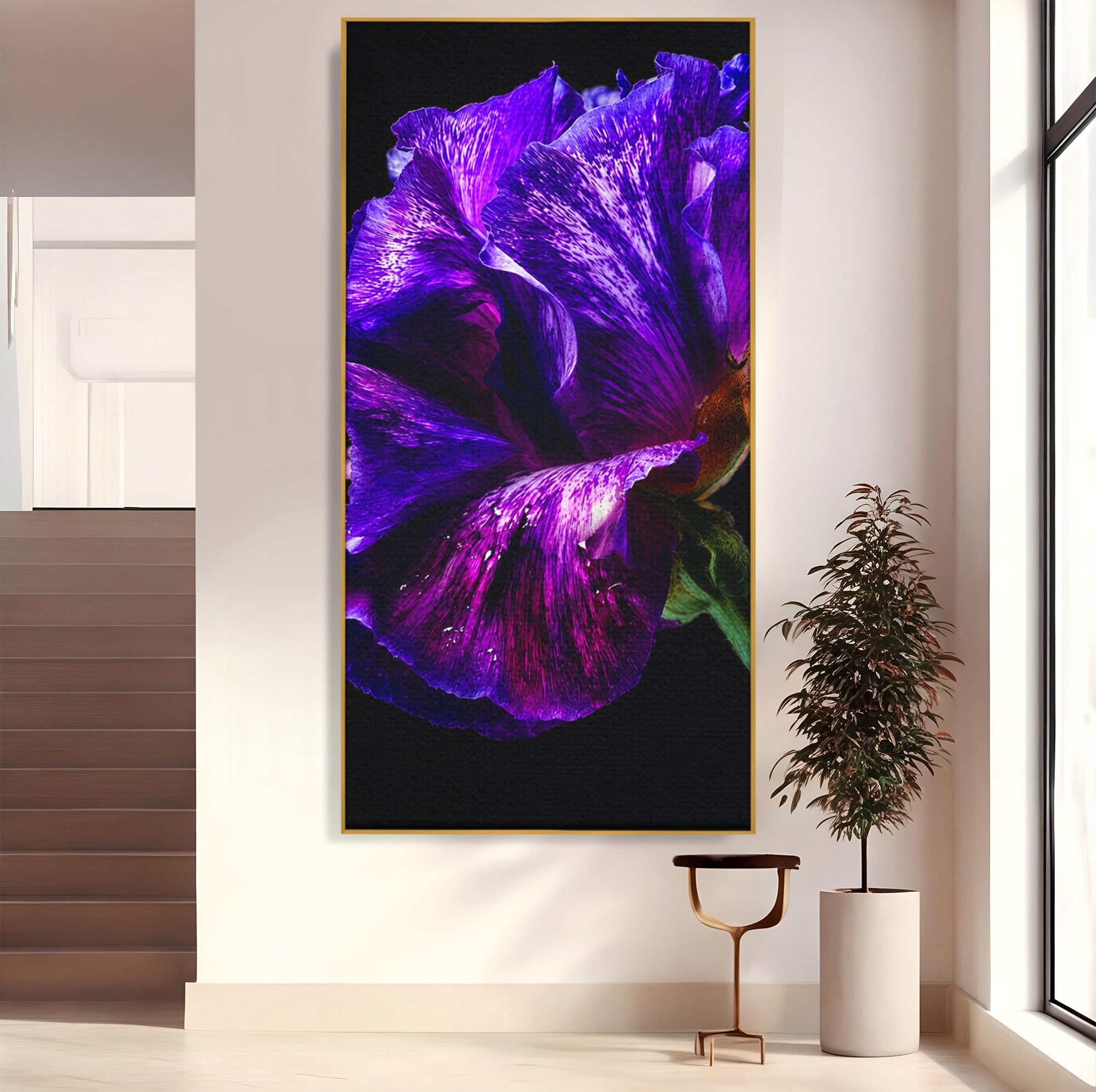 Tablou Canvas Premium LuxCanva® A1786, Floare Violet Intunecata, Floare, Violet, Natura, Detaliu, Dormitor, Culori Vibrante