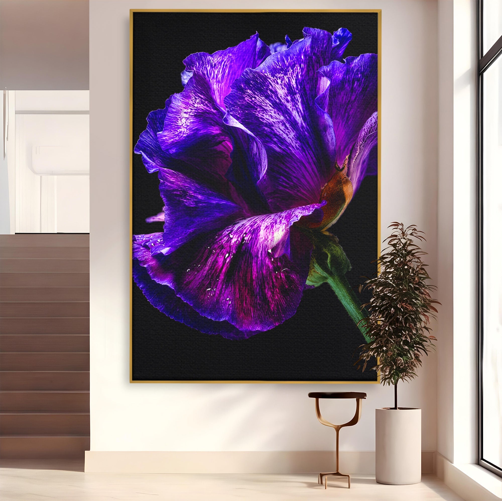 Tablou Canvas Premium LuxCanva® A1786, Floare Violet Intunecata, Floare, Violet, Natura, Detaliu, Dormitor, Culori Vibrante